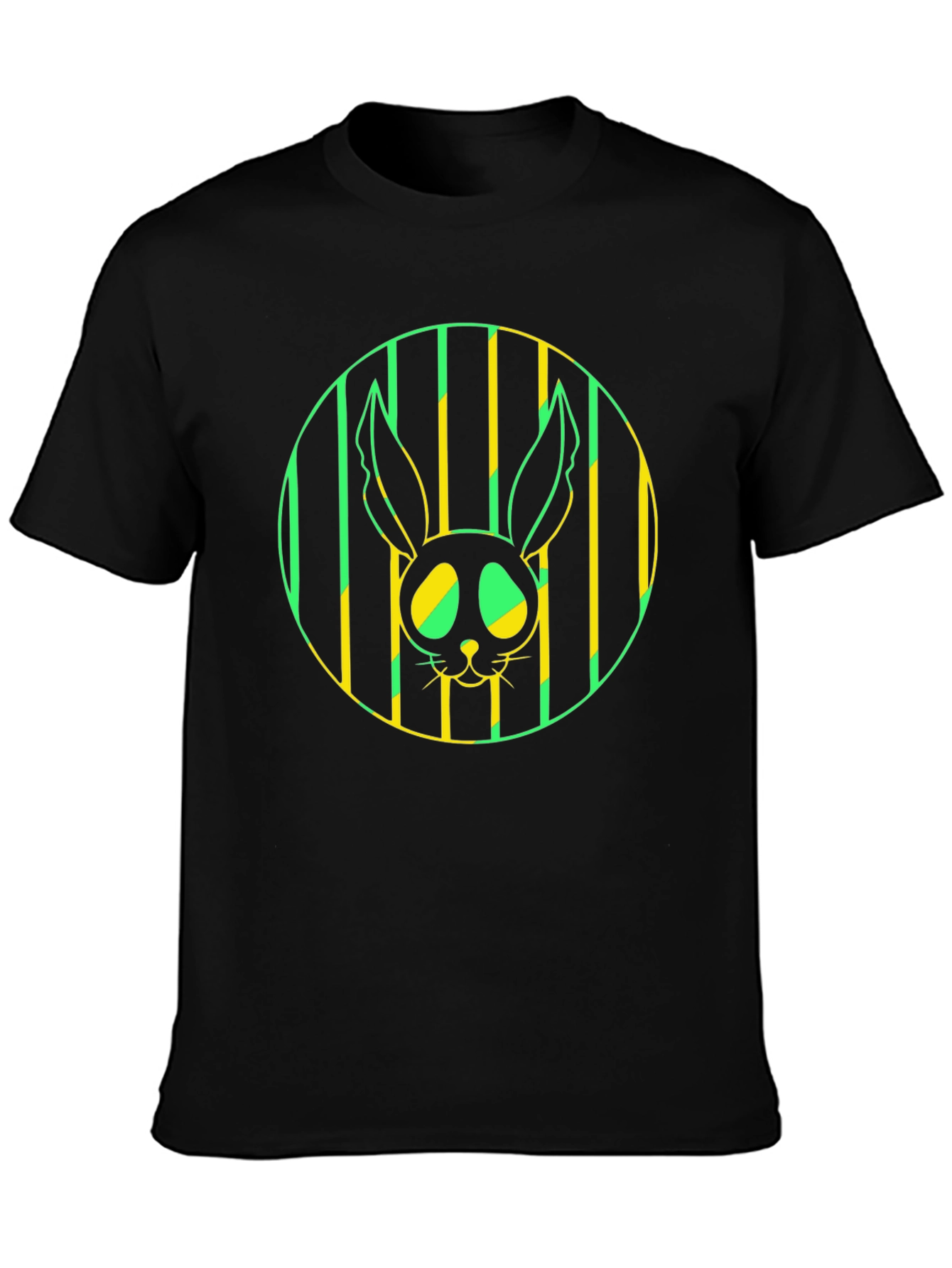 Rabbit Graphic Tee - Stylish Mens Black T-Shirt