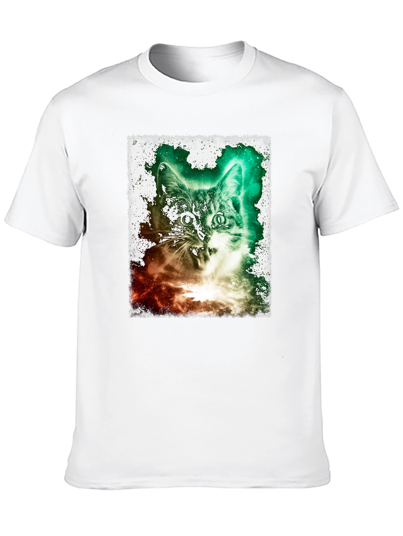 Galaxy Cat Graphic Black T-Shirt