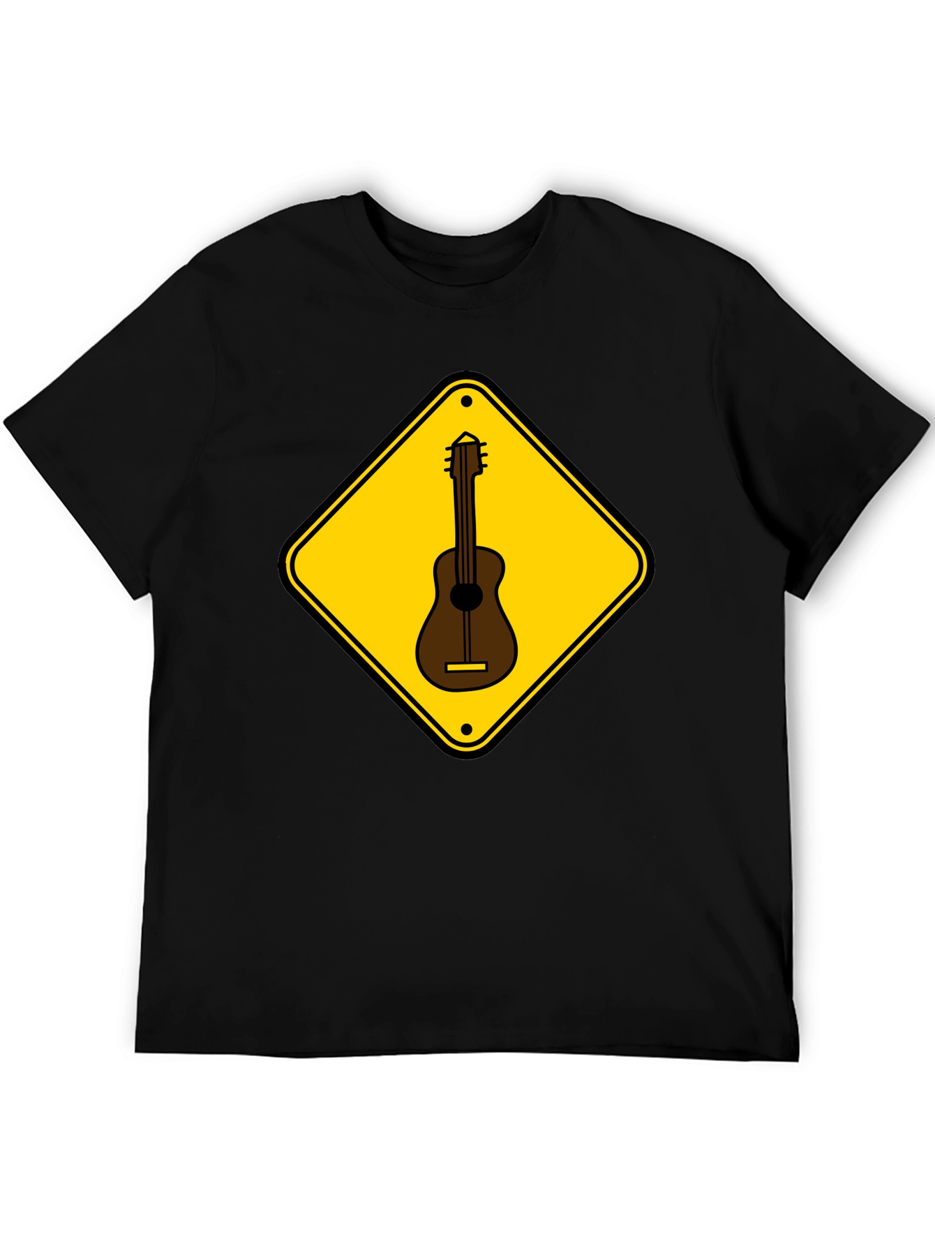 Guitar Crossing Black T-Shirt - Musician Style