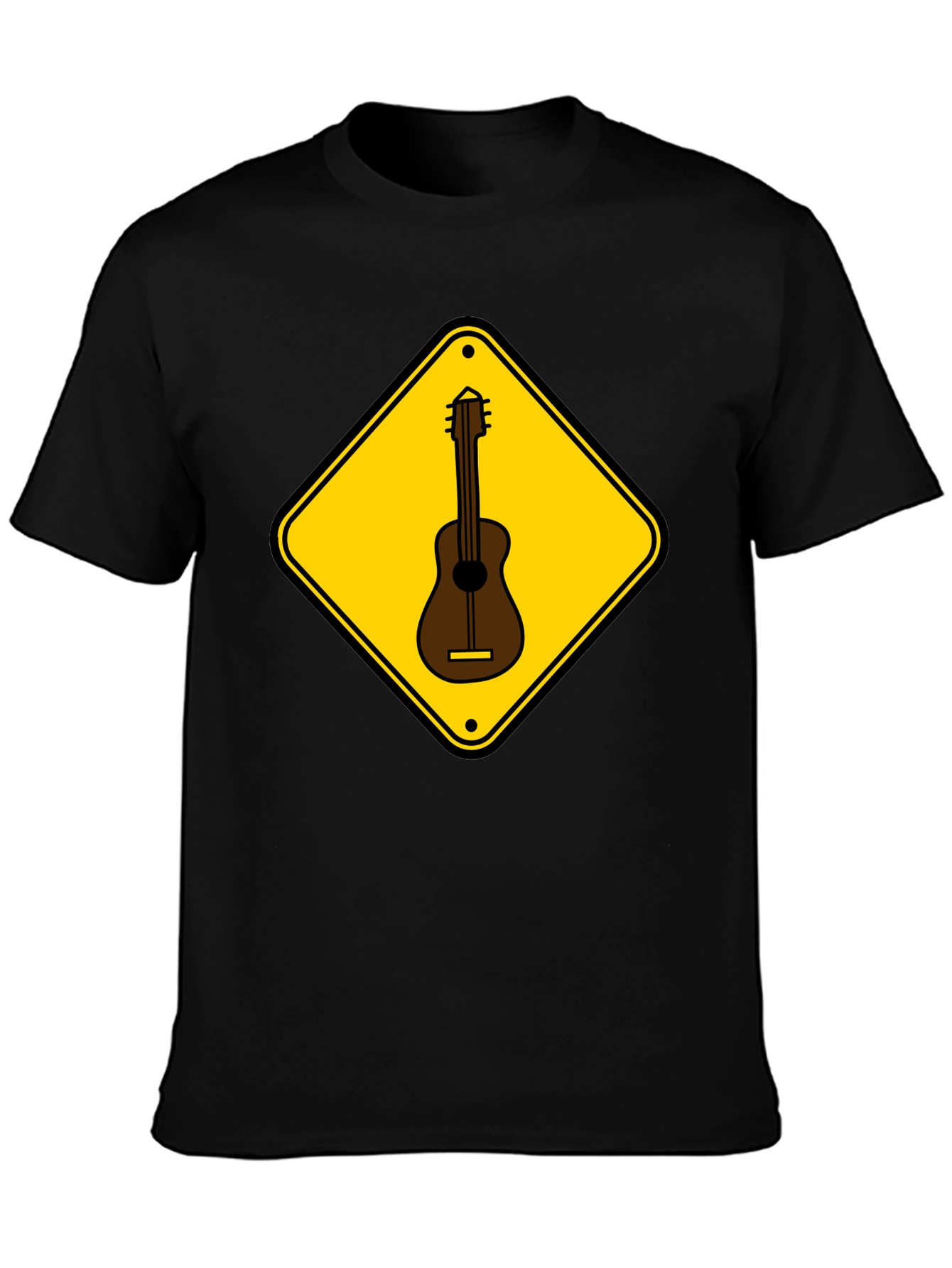 Guitar Crossing Black T-Shirt - Musician Style