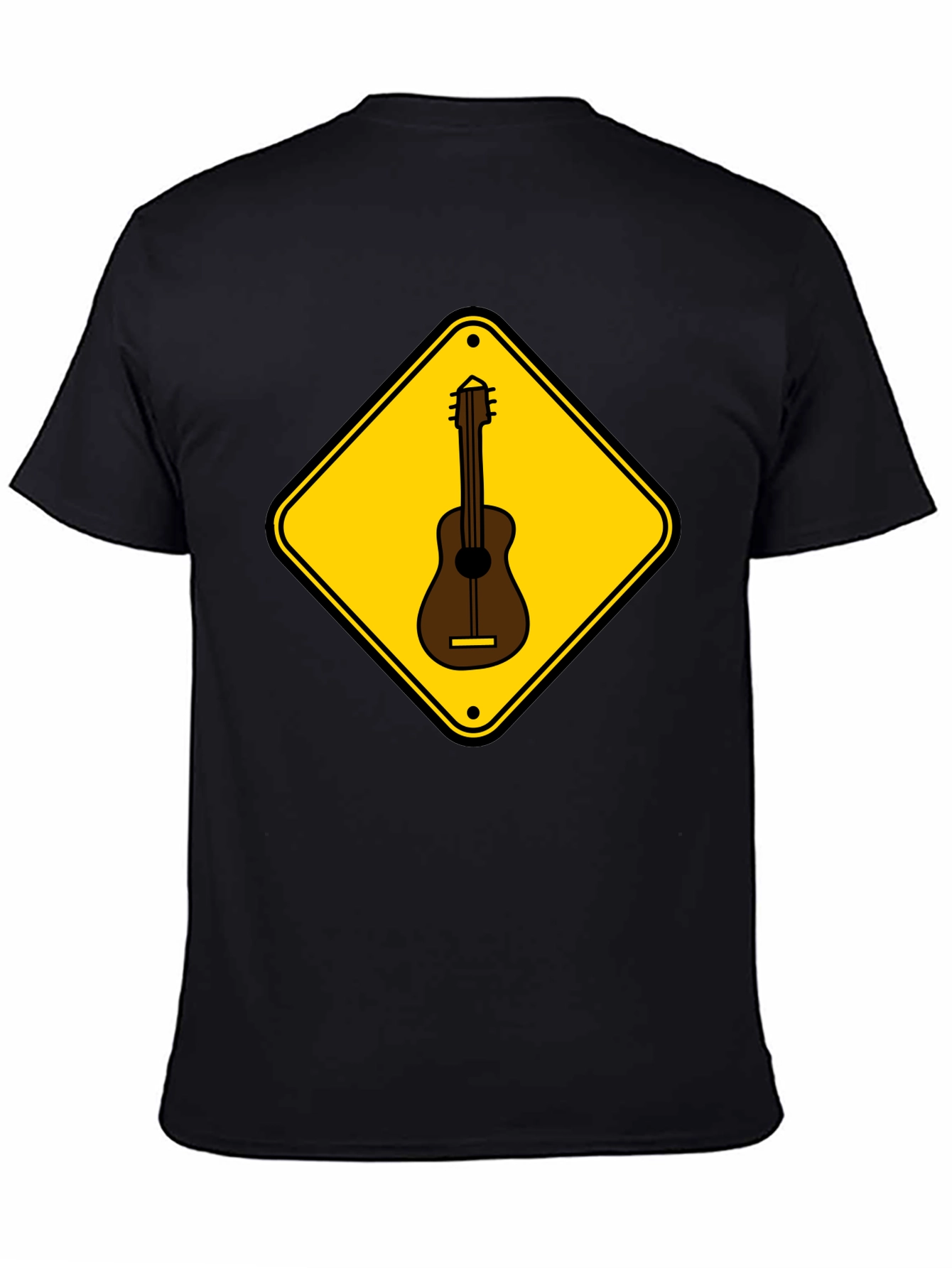 Guitar Crossing Black T-Shirt - Musician Style