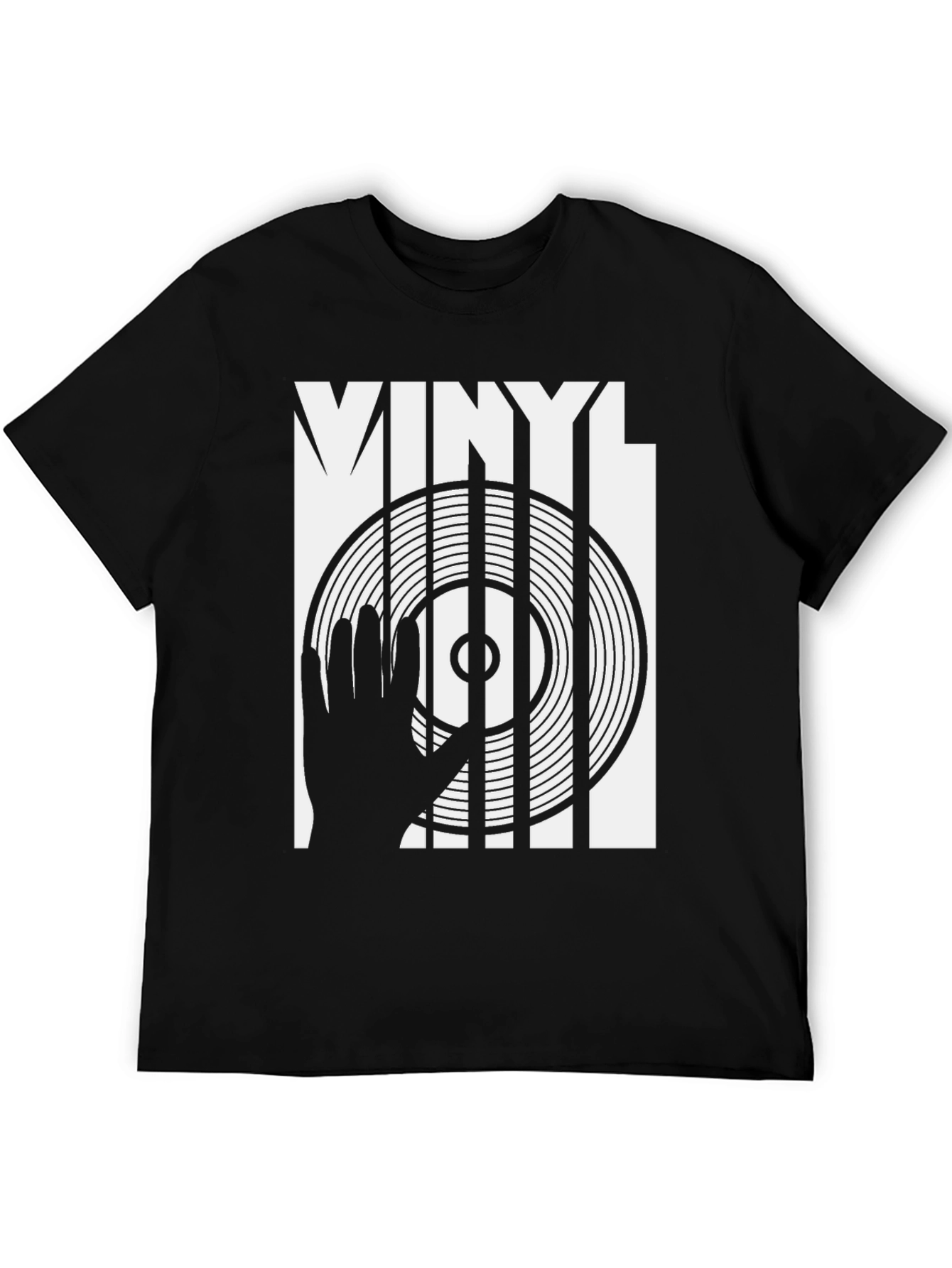 Vinyl DJ Graphic T-Shirt - Black