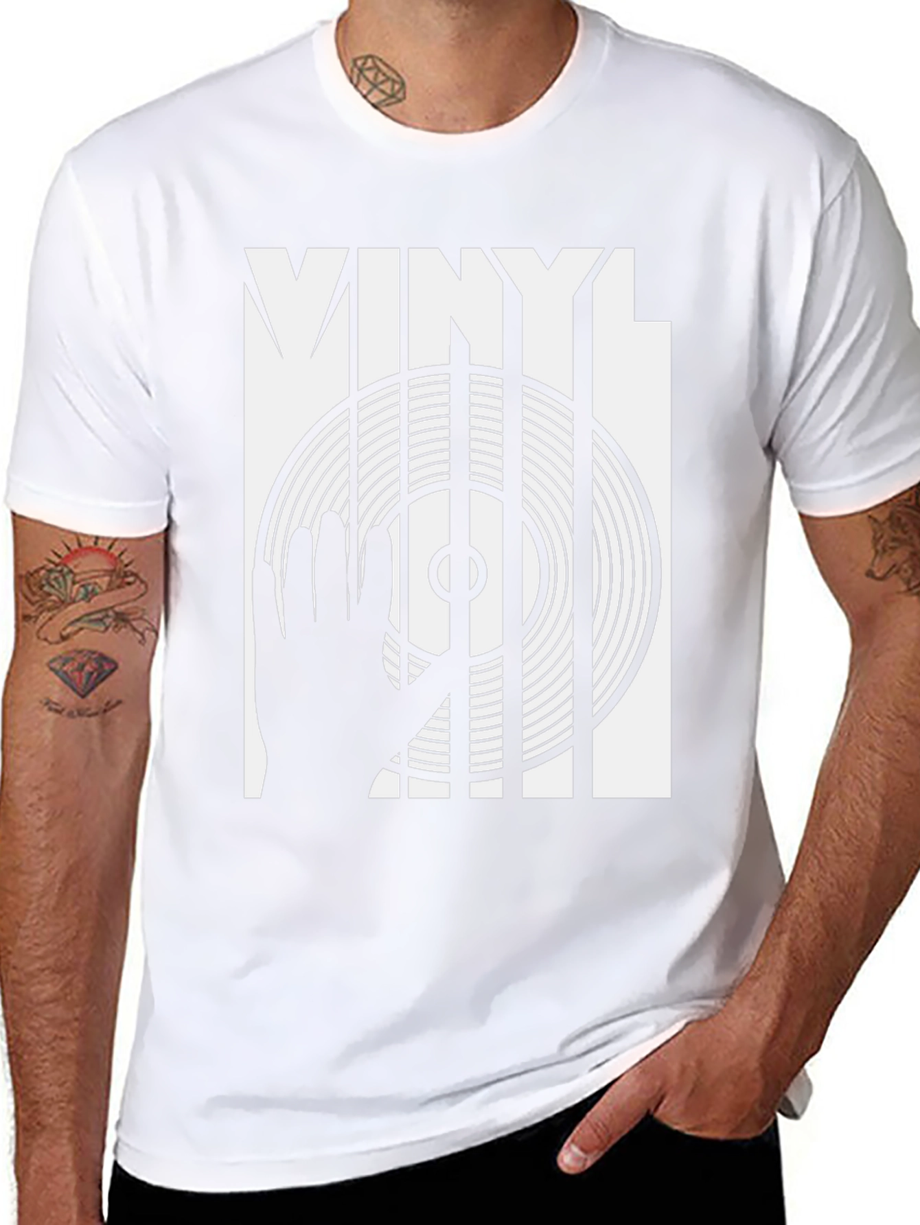 Vinyl DJ Graphic T-Shirt - Black