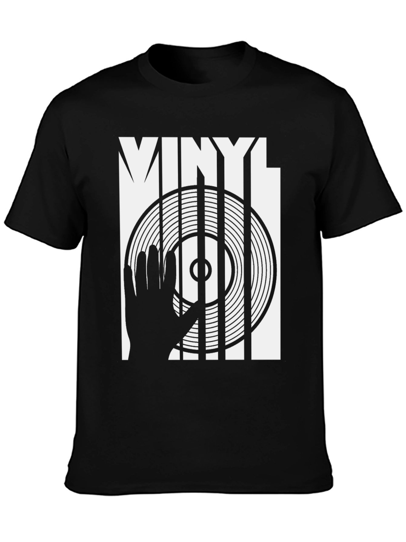 Vinyl DJ Graphic T-Shirt - Black