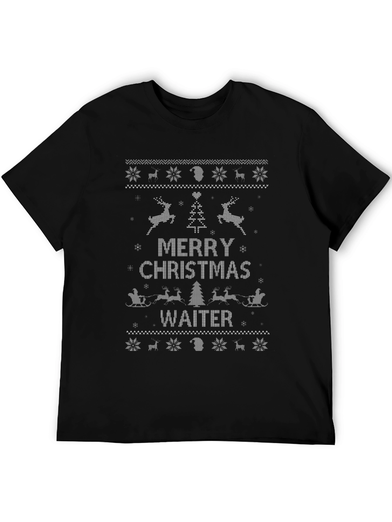 Merry Christmas Waiter T-Shirt Funny Holiday Tee