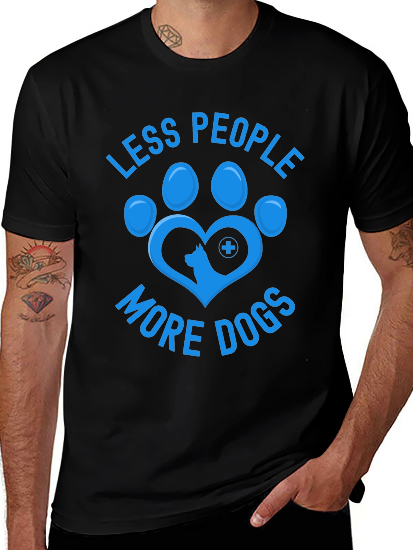 Less People More Dogs T-Shirt Animal Lover Tee
