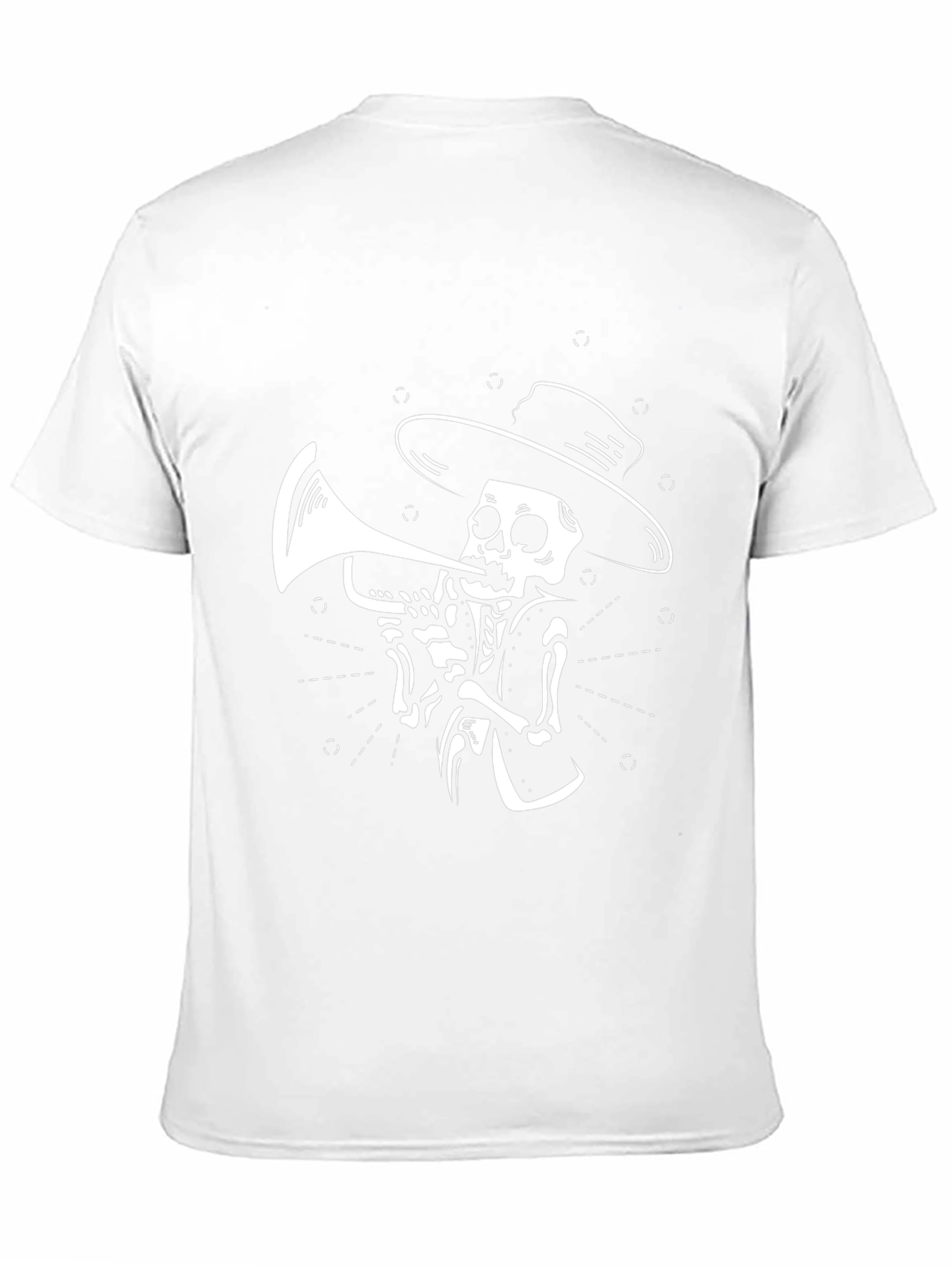 Skeleton Trumpet Player Graphic T-Shirt