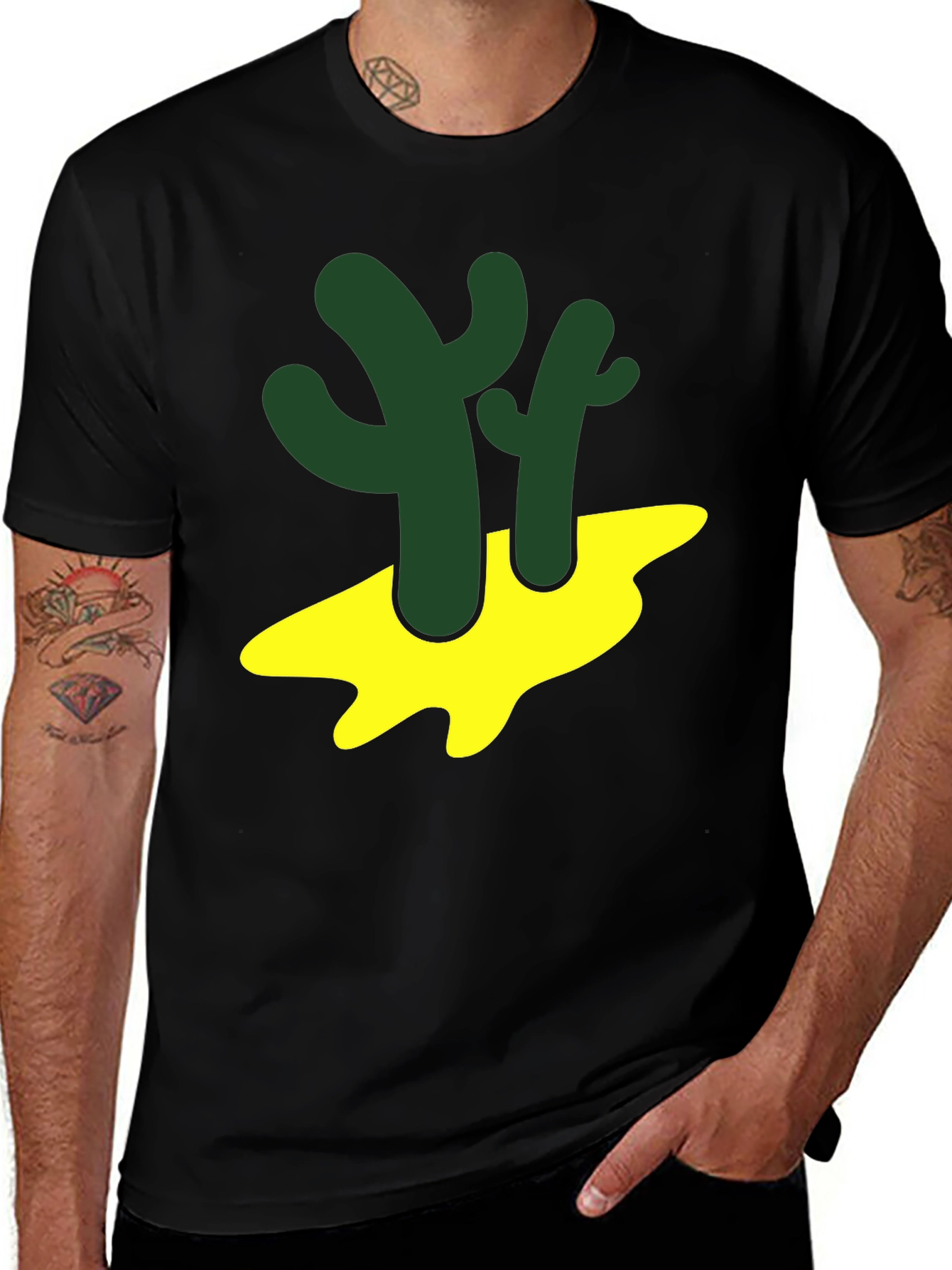 Cactus Graphic Tee - Desert Style Black T-Shirt