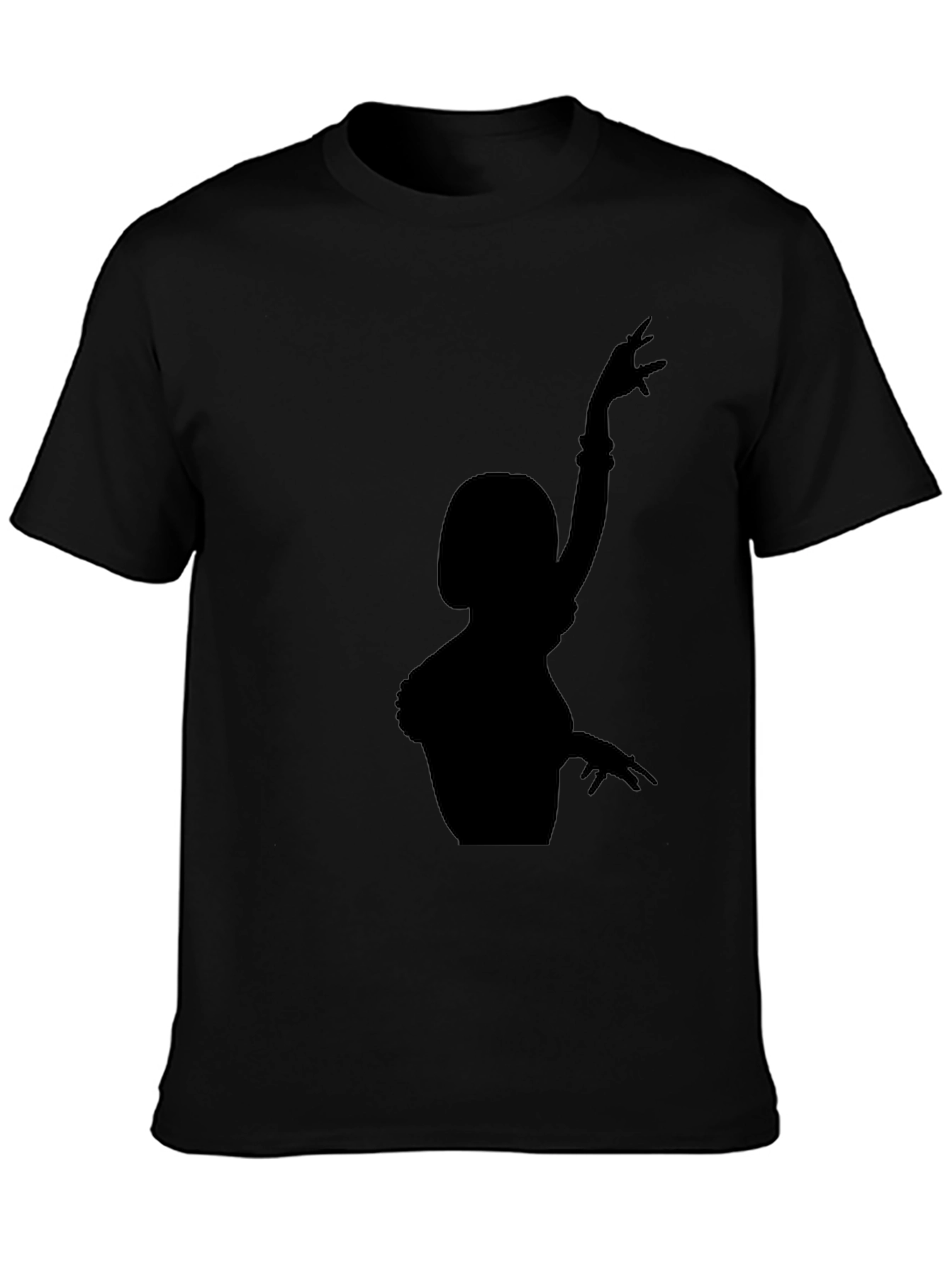 Black T-Shirt with Dancer Silhouette Graphic