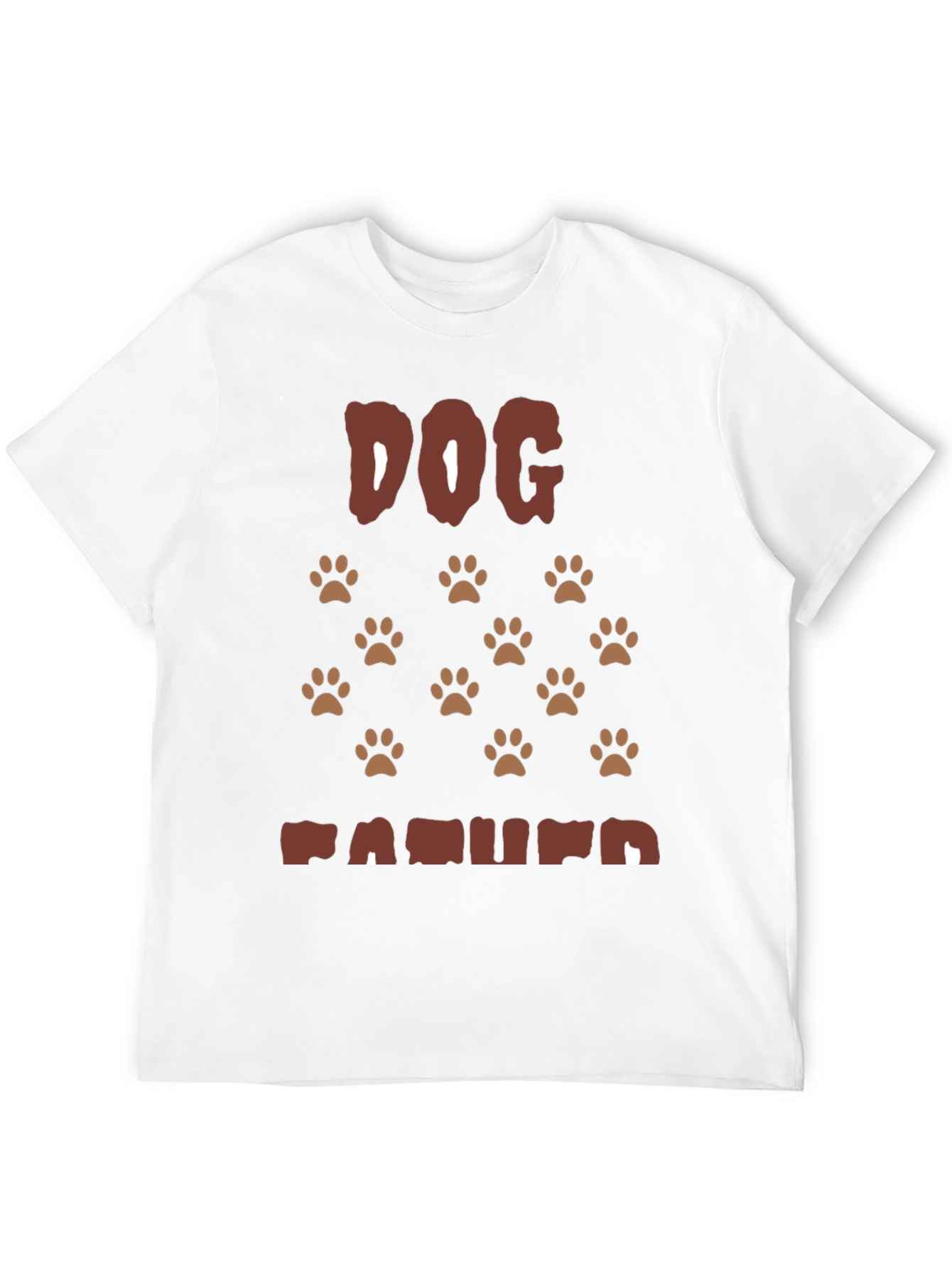 Dog Paw Print T-Shirt - Casual Crew Neck Tee