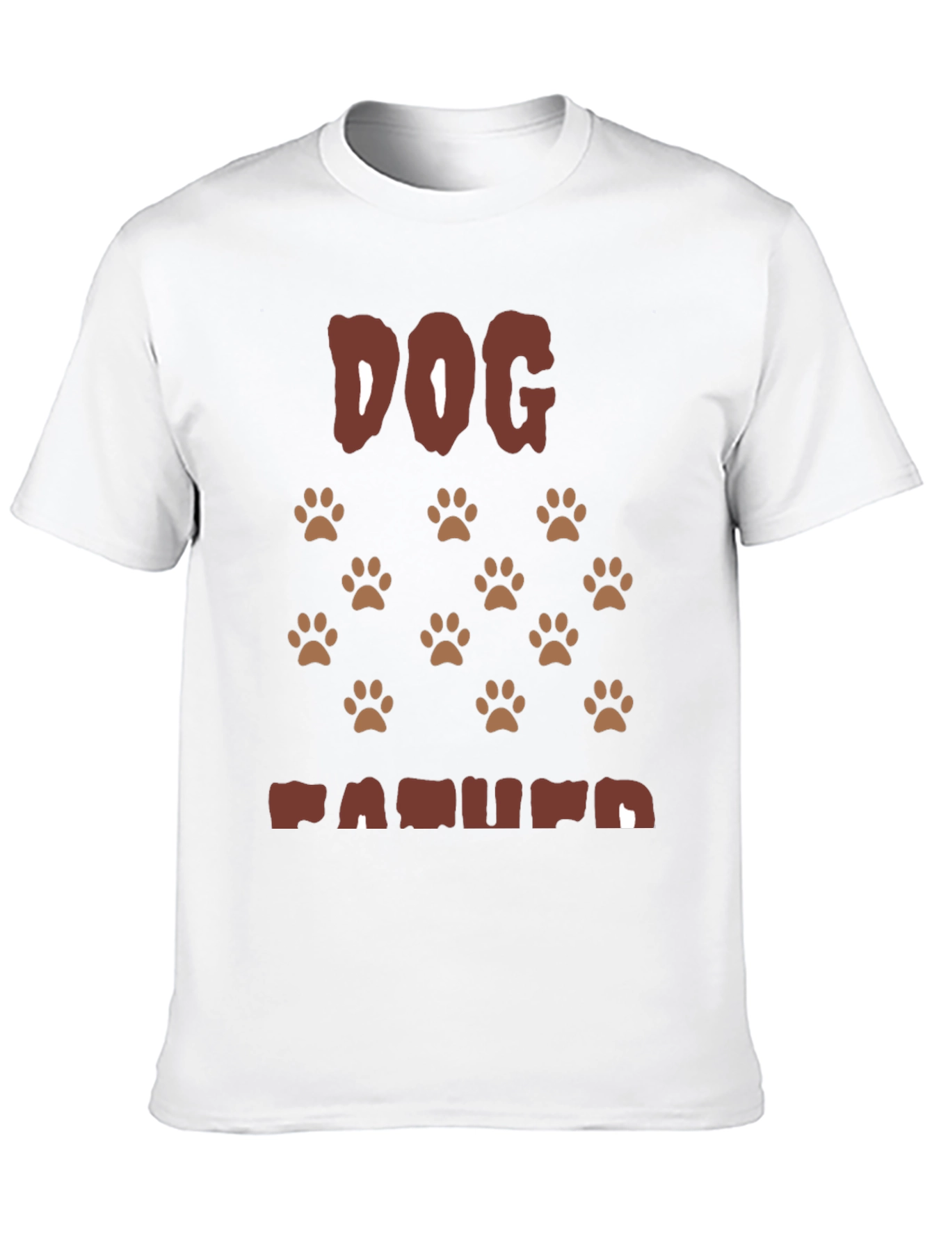 Dog Paw Print T-Shirt - Casual Crew Neck Tee