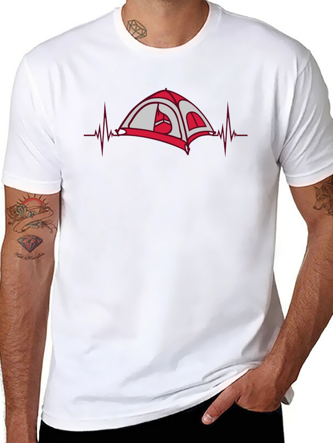 Camping Heartbeat T-Shirt - Adventure Ready!