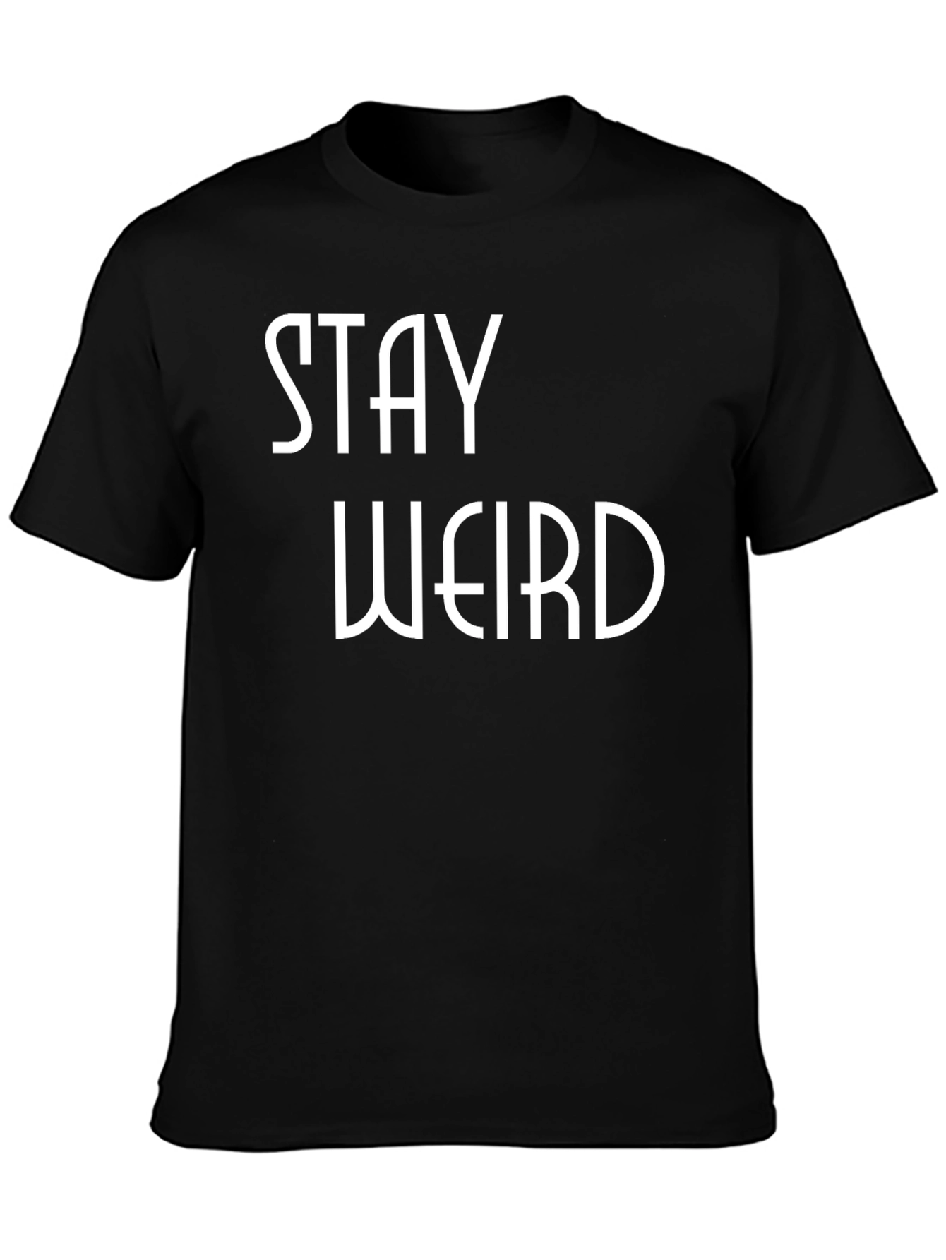Stay Weird Graphic Tee - Black Cotton Blend