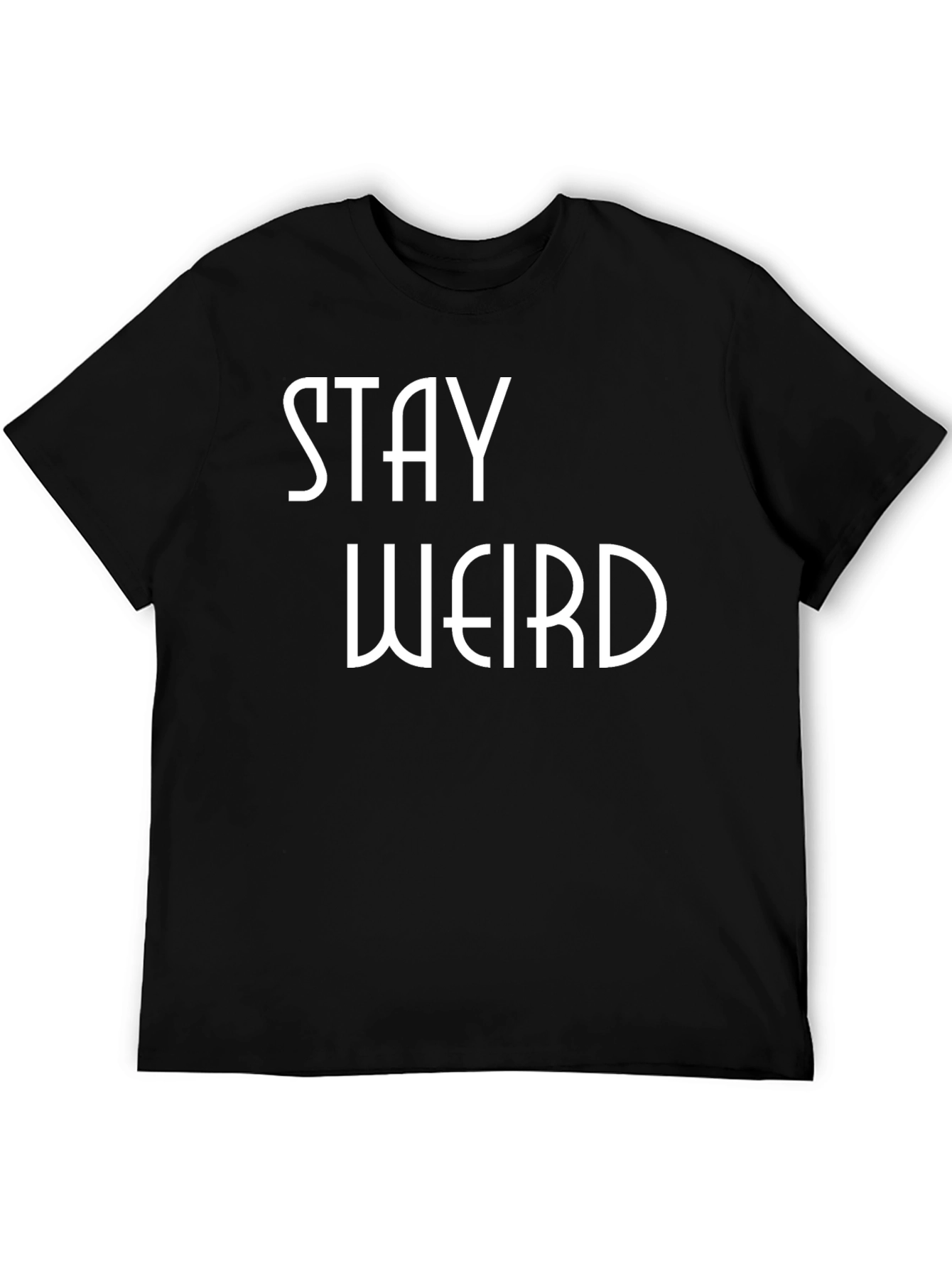 Stay Weird Graphic Tee - Black Cotton Blend