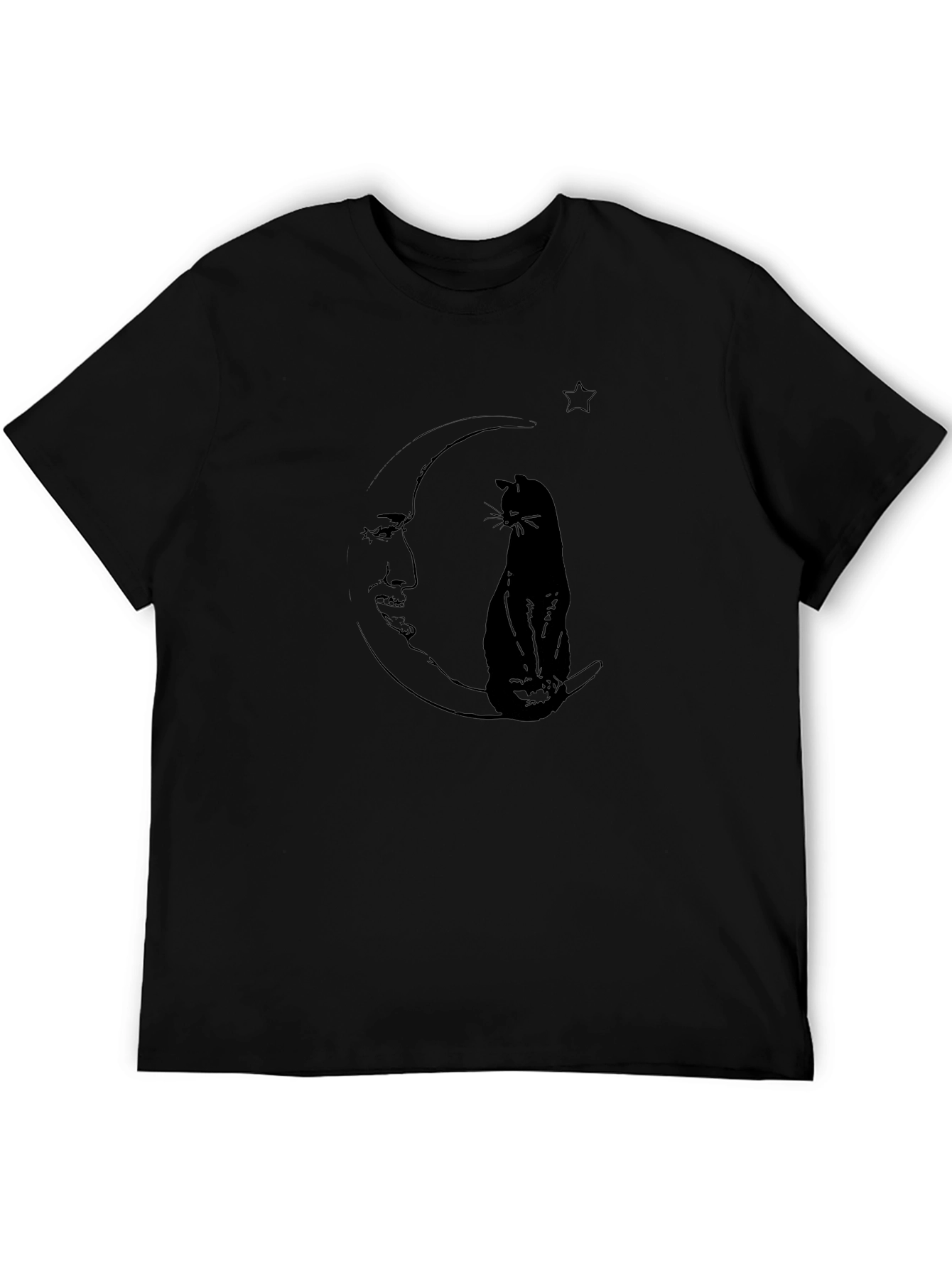 Black Cat Moon T-Shirt - Celestial Graphic Tee