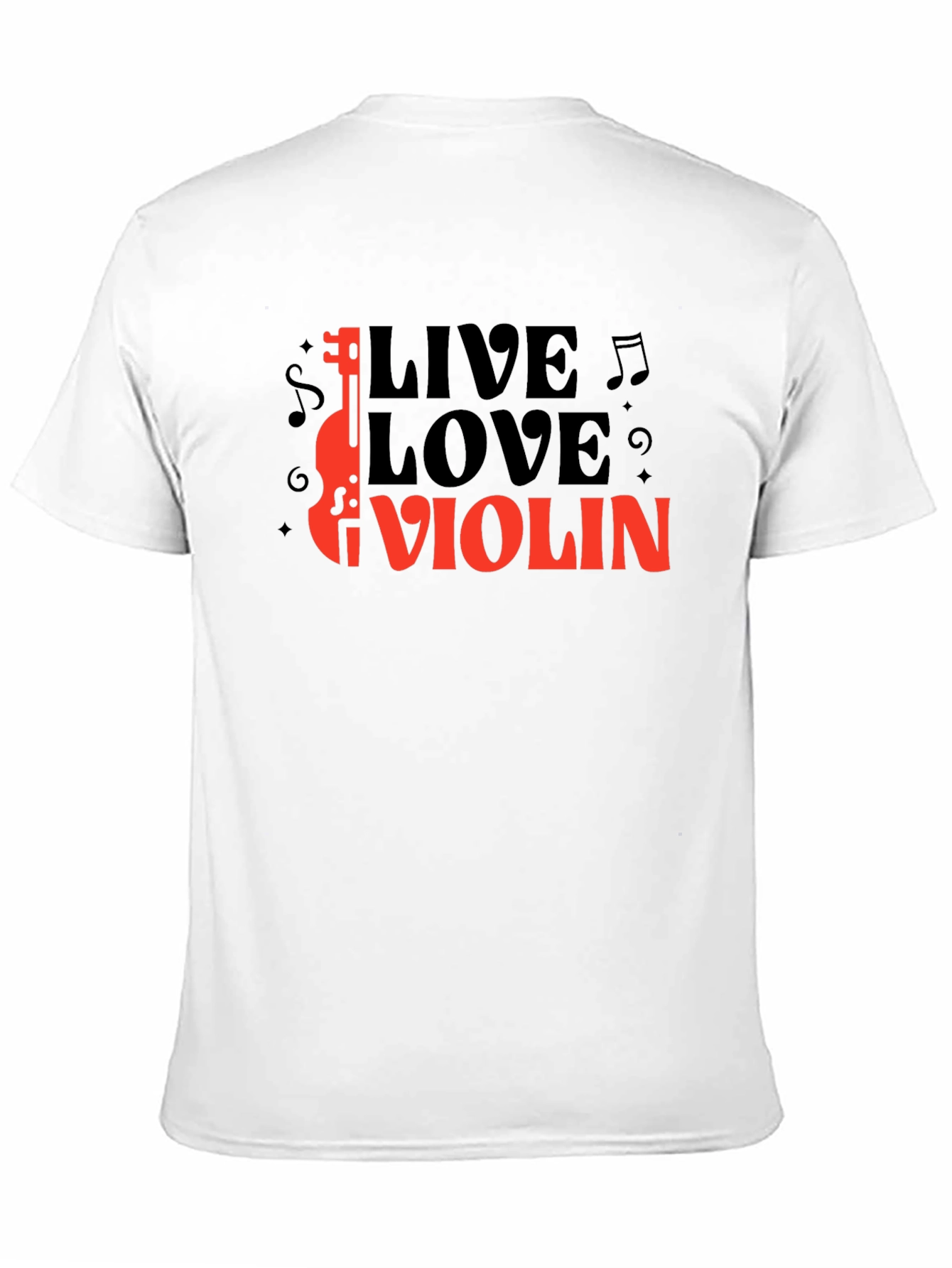 Live Love Violin Black Graphic T-Shirt