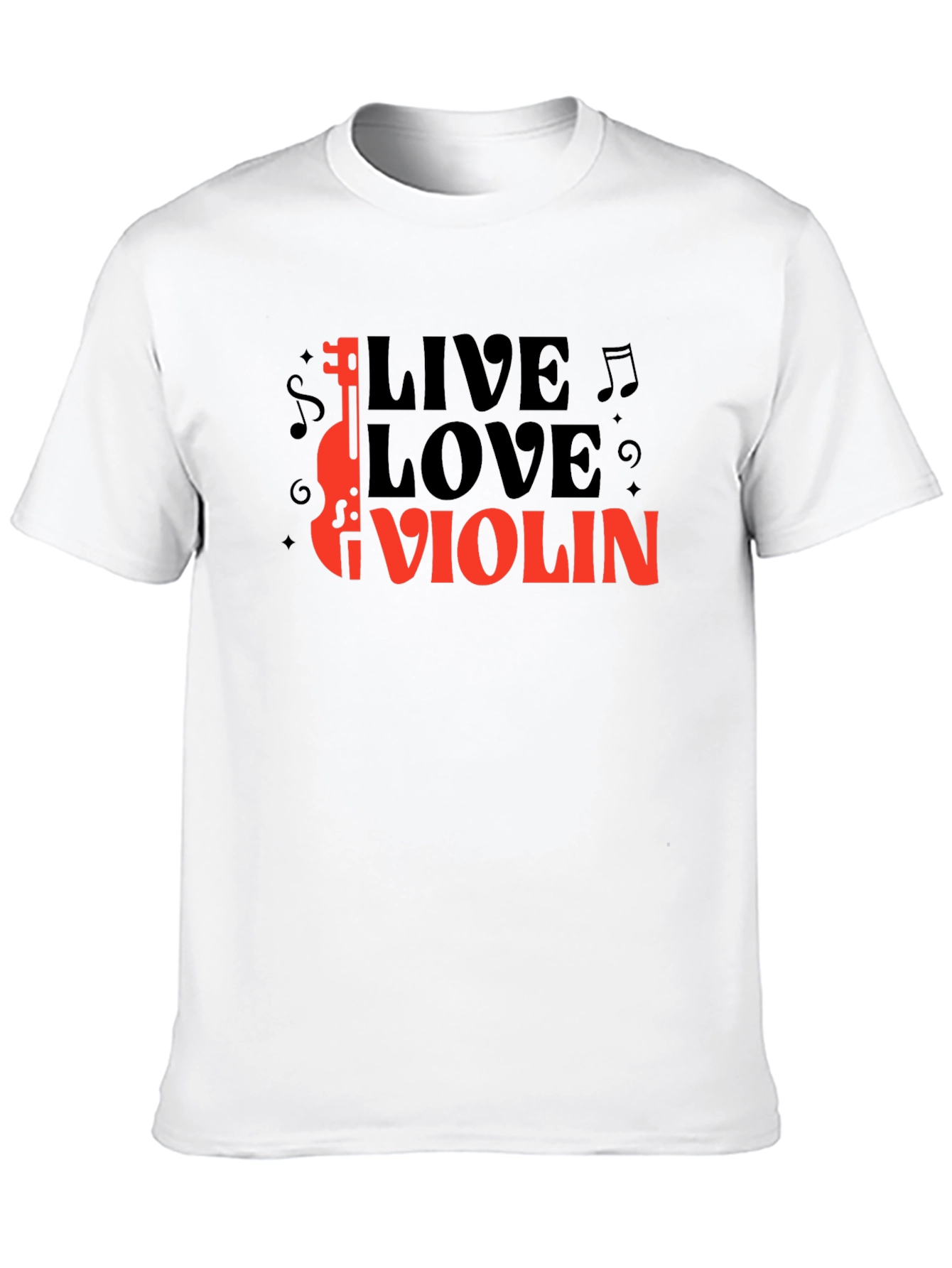 Live Love Violin Black Graphic T-Shirt