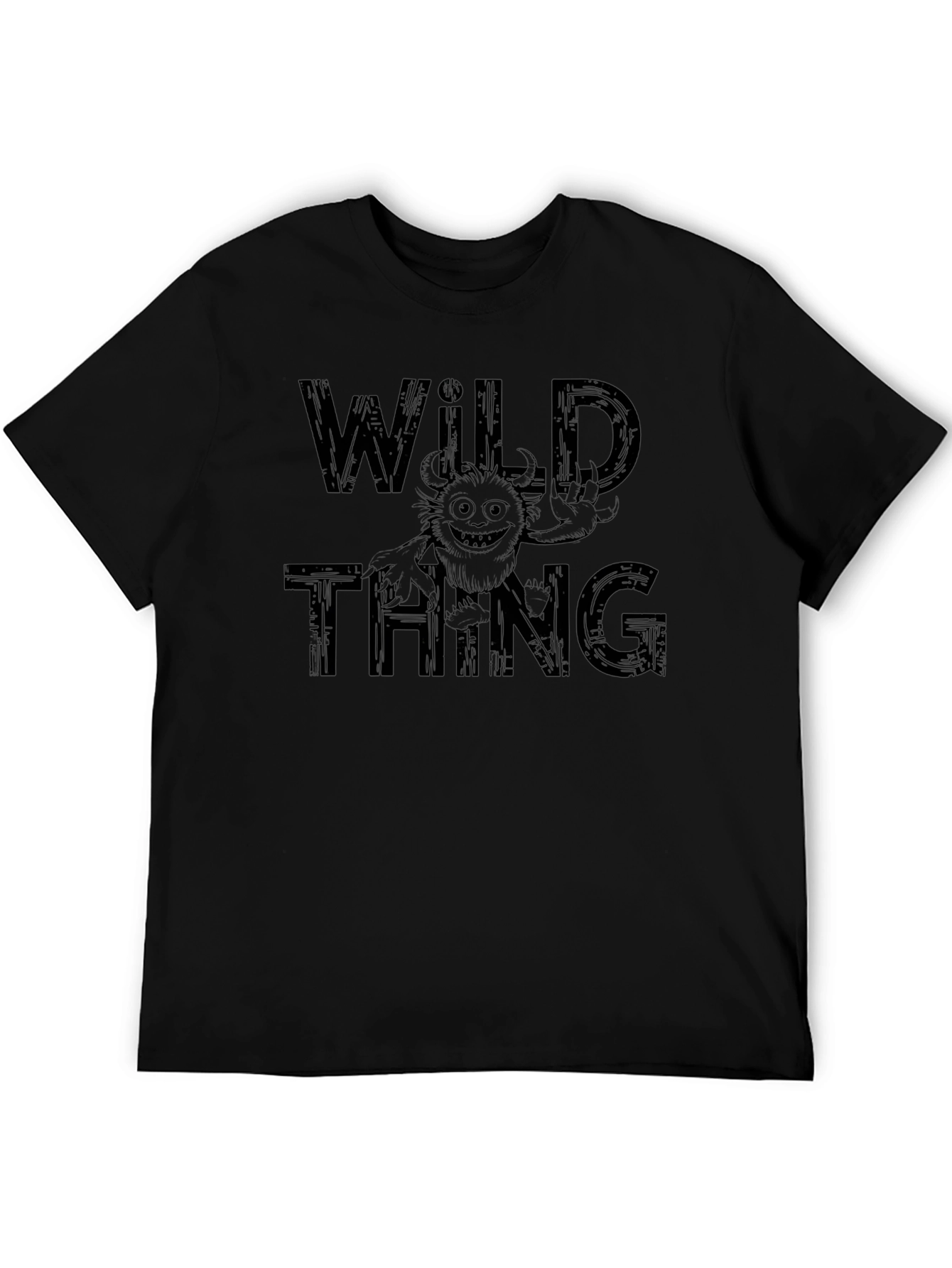 Wild Thing Monster Graphic Black T-Shirt