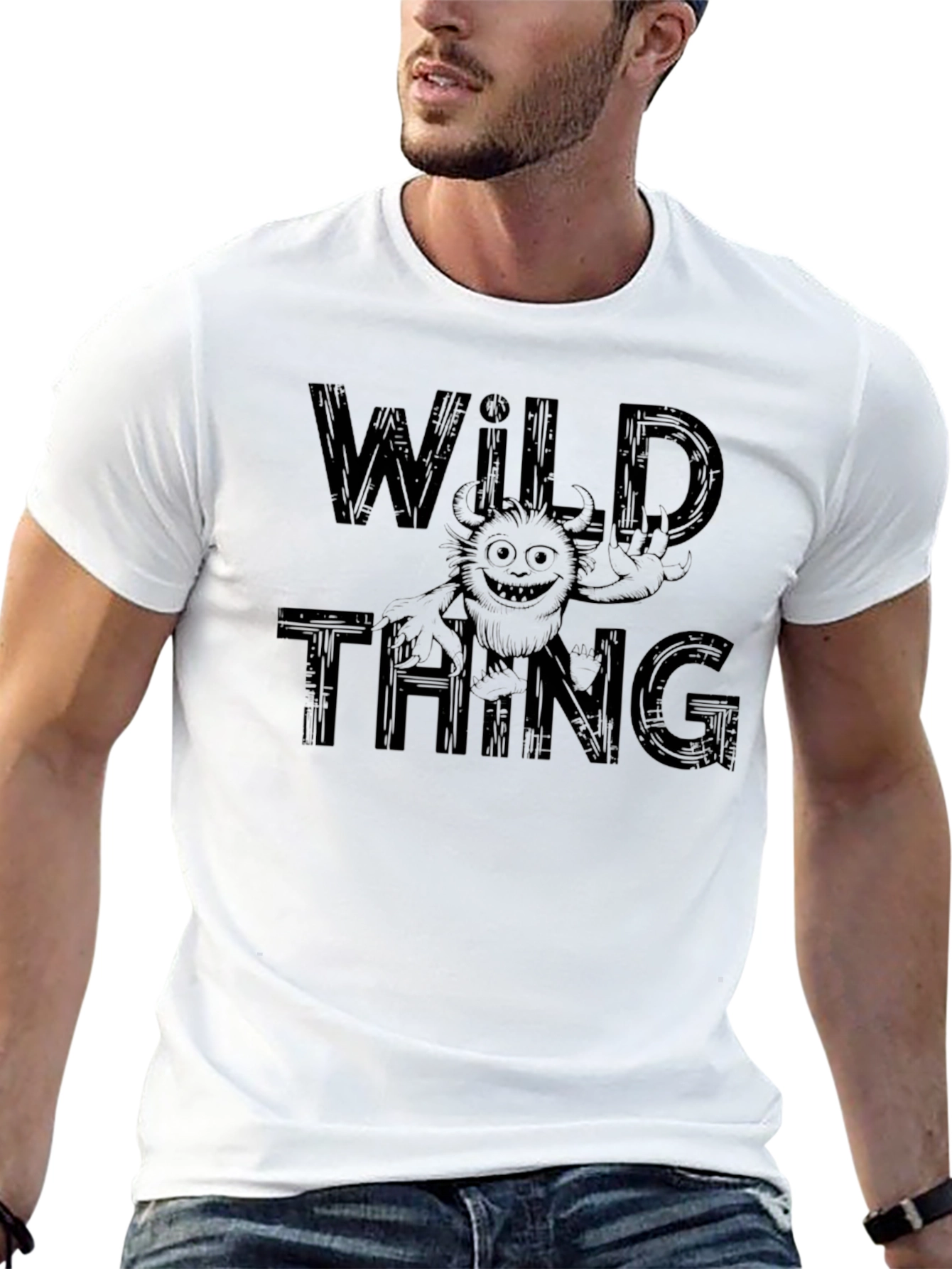 Wild Thing Monster Graphic Black T-Shirt