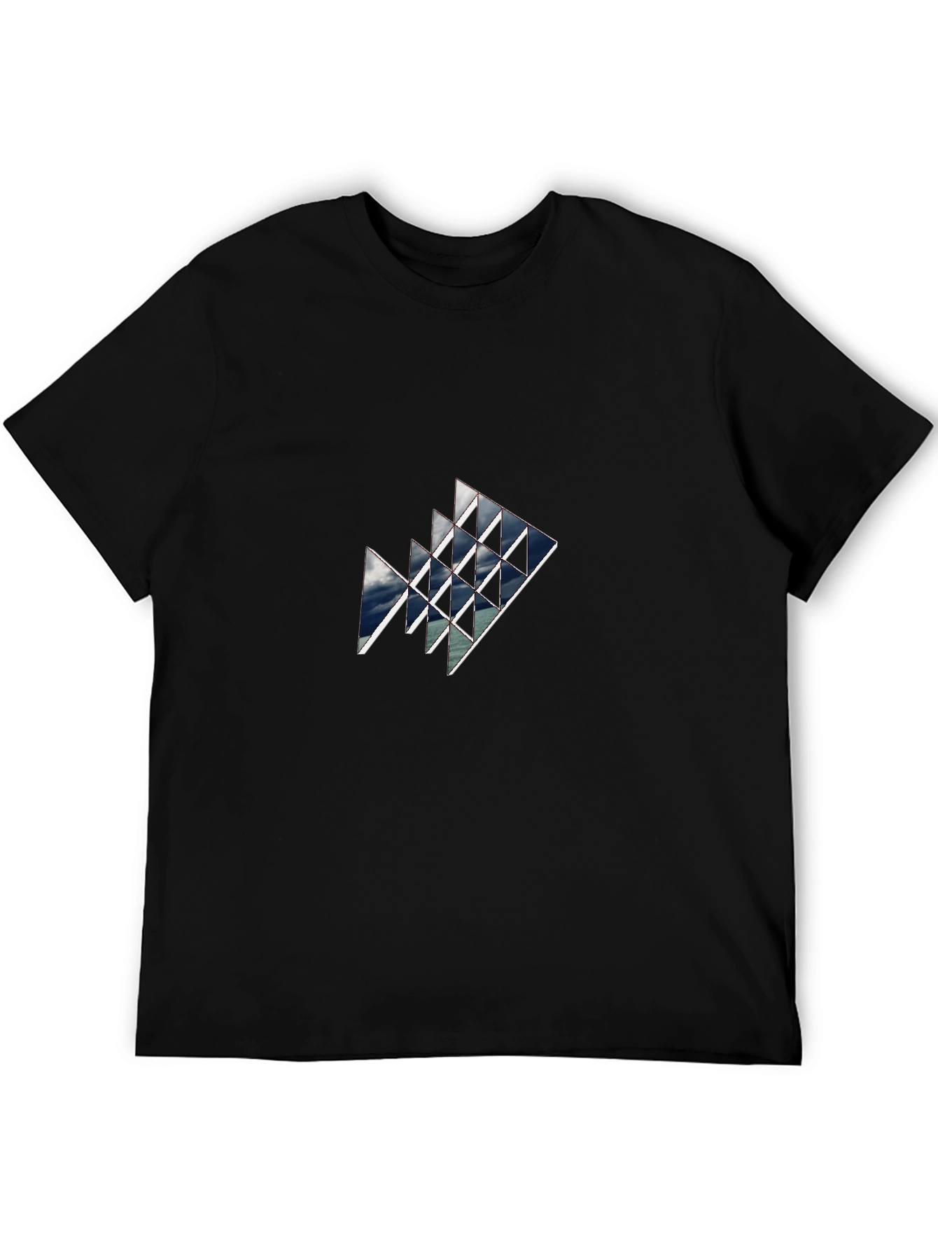 Geometric Sky Triangle Black Tee