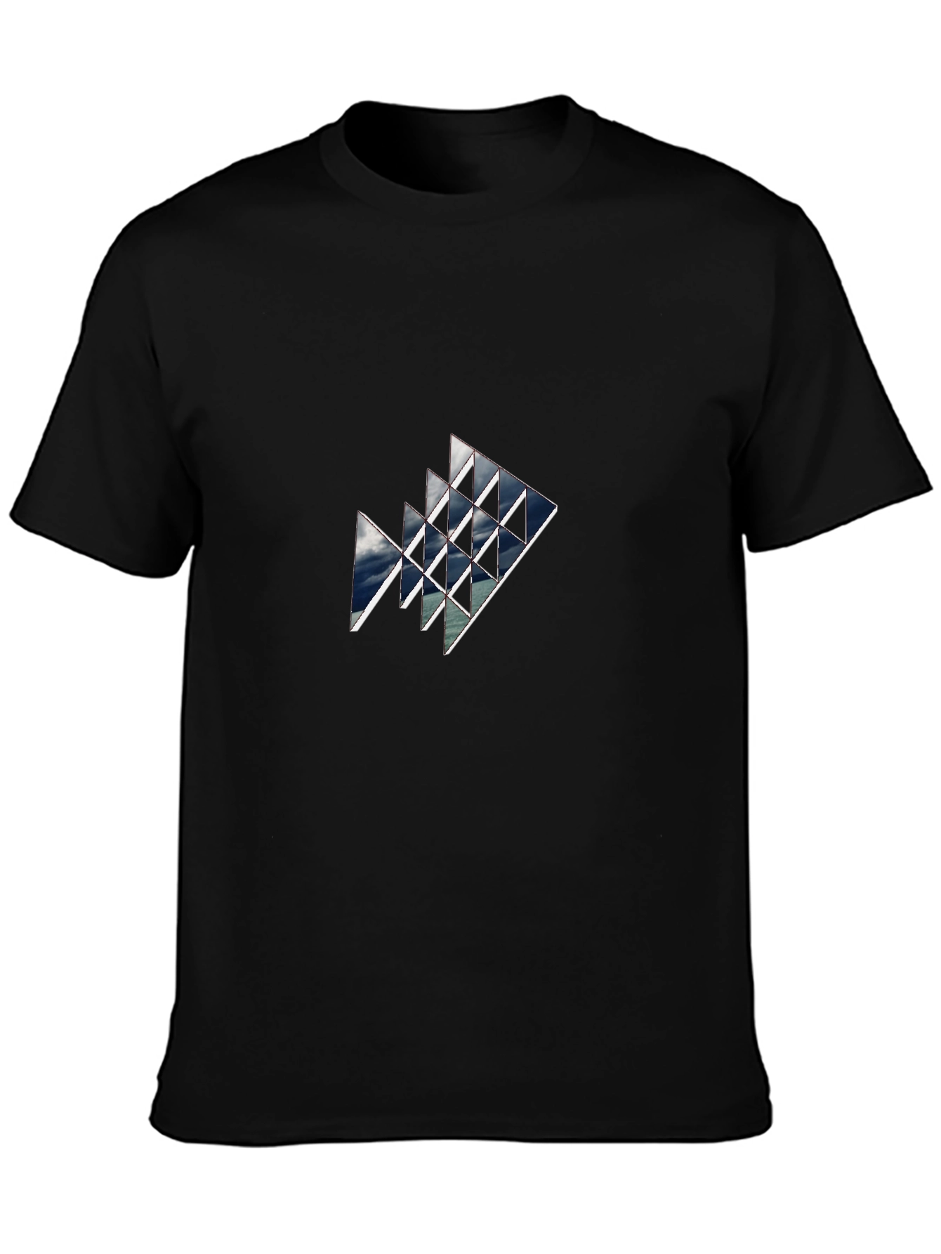 Geometric Sky Triangle Black Tee