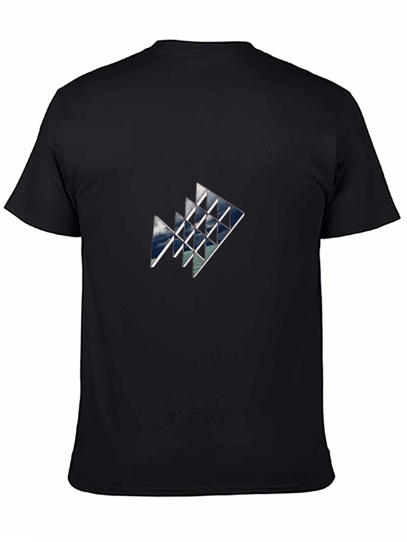Geometric Sky Triangle Black Tee