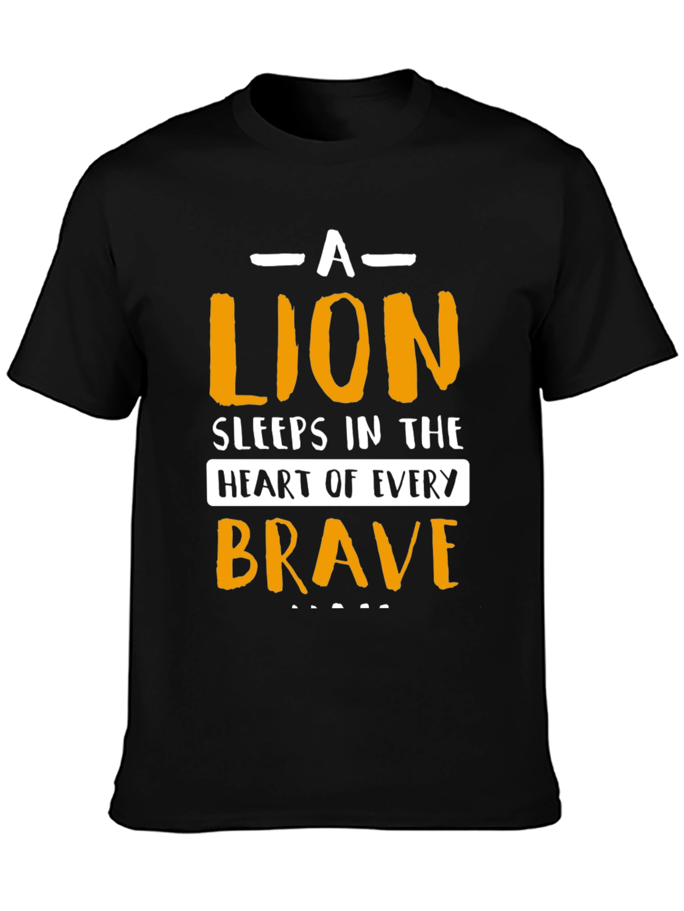 Brave Lion Graphic T-Shirt - Black