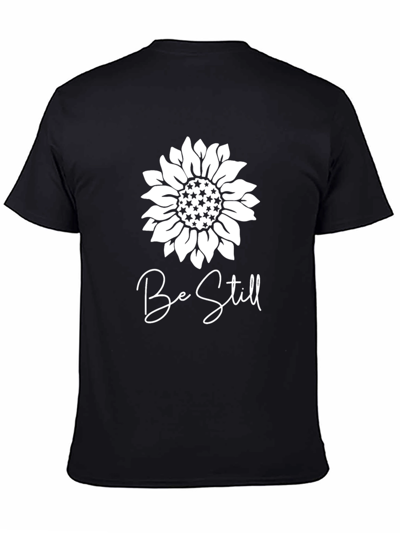 Be Still Sunflower Graphic Black T-Shirt