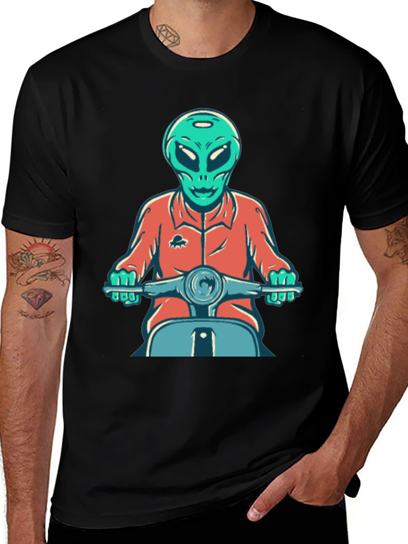 Alien Scooter Rider T-Shirt