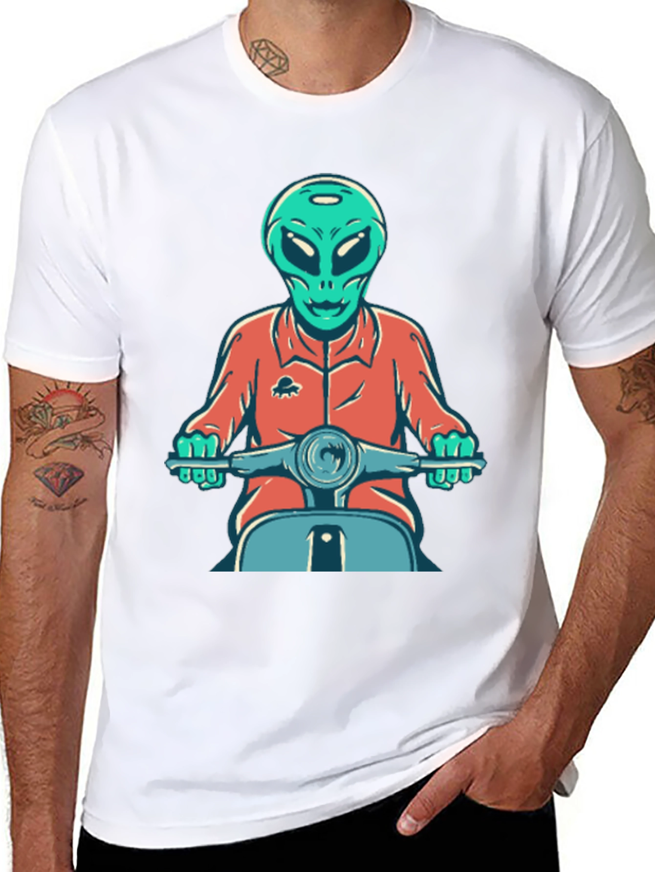 Alien Scooter Rider T-Shirt