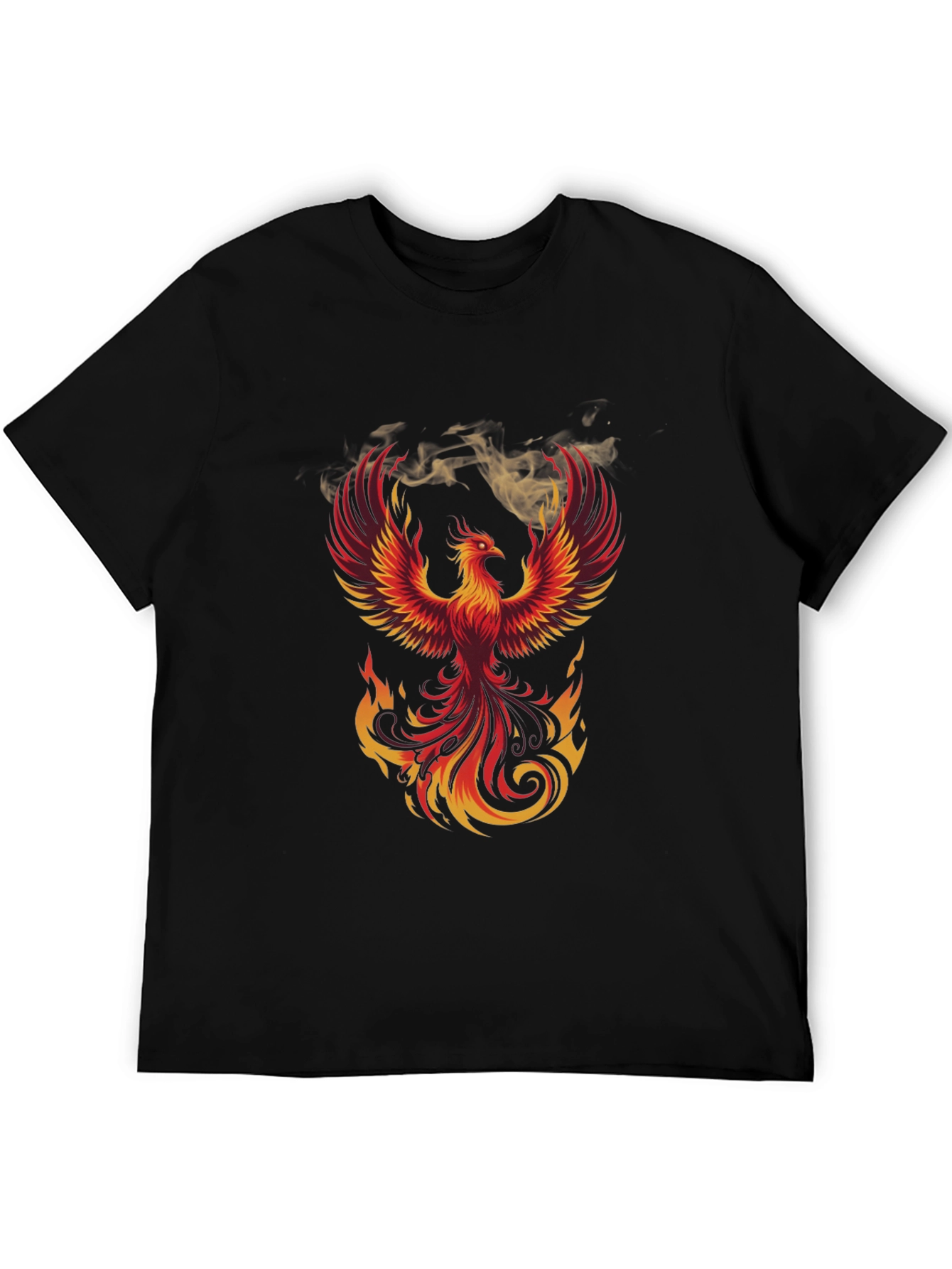 Fiery Phoenix Graphic T-Shirt - Bold Black Tee