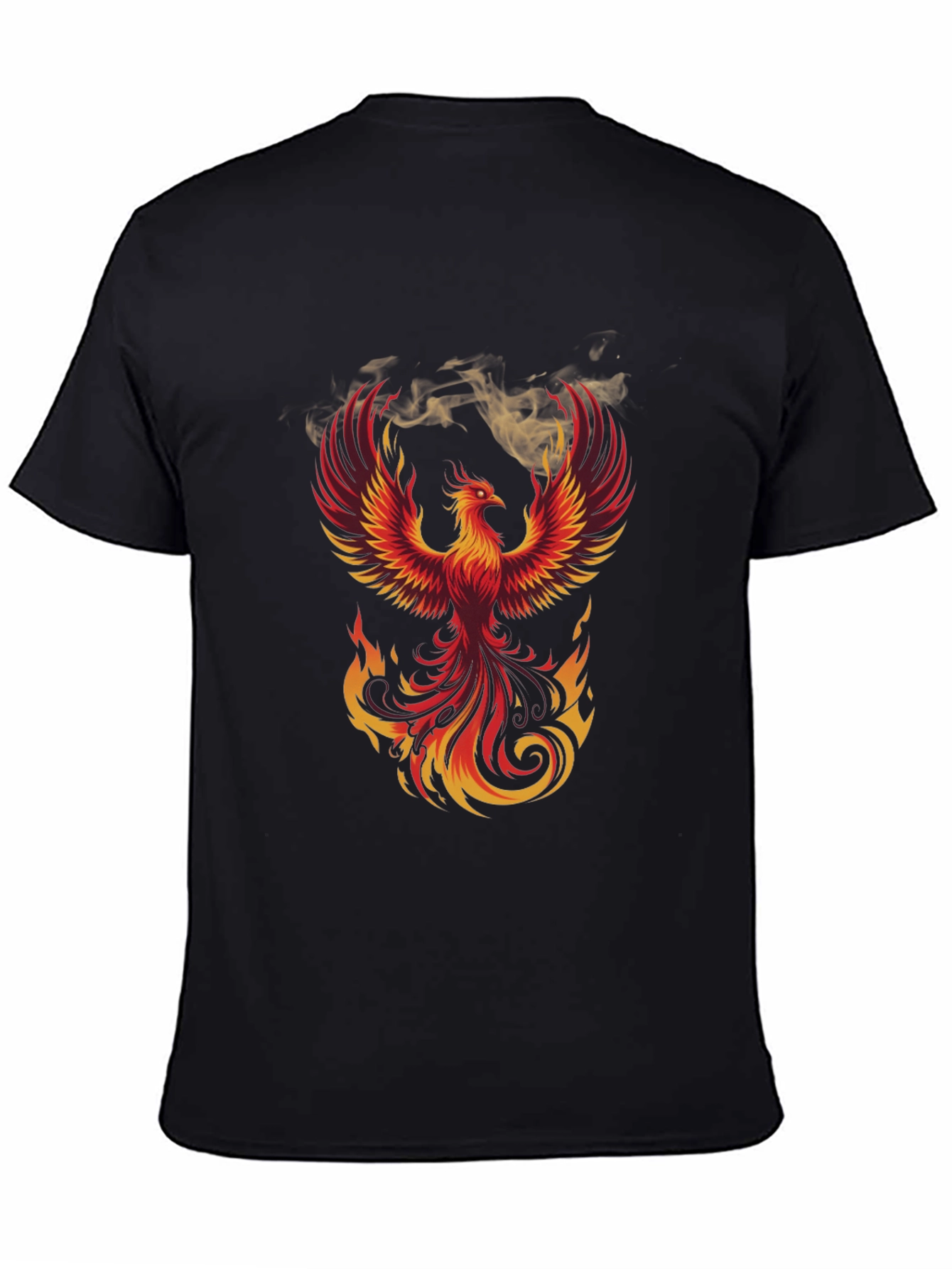Fiery Phoenix Graphic T-Shirt - Bold Black Tee