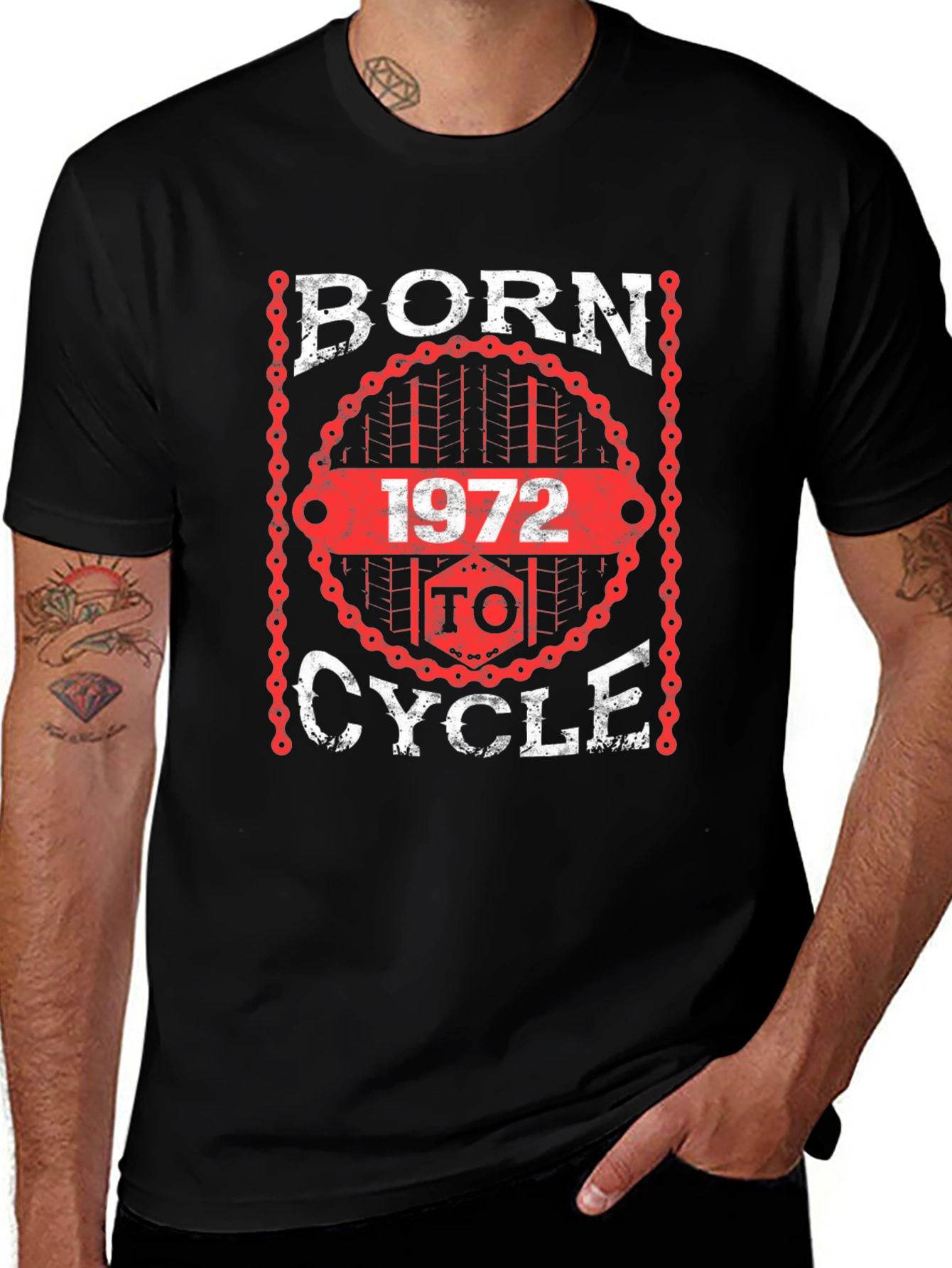 Born to Cycle 1972 T-Shirt - Black