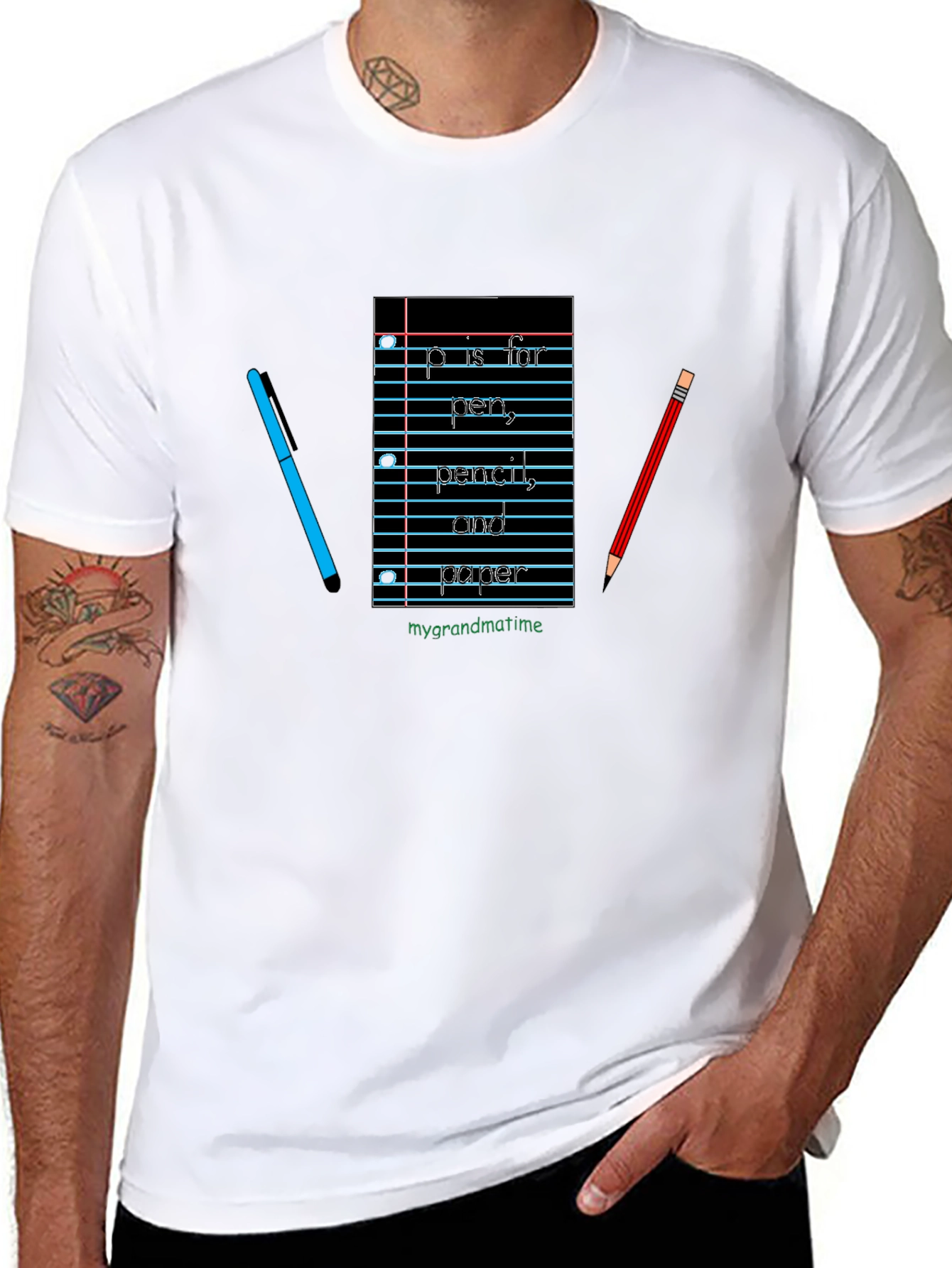 P is For Pen Pencil Paper T-Shirt