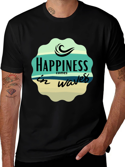 Happiness Comes in Waves Graphic T-Shirt