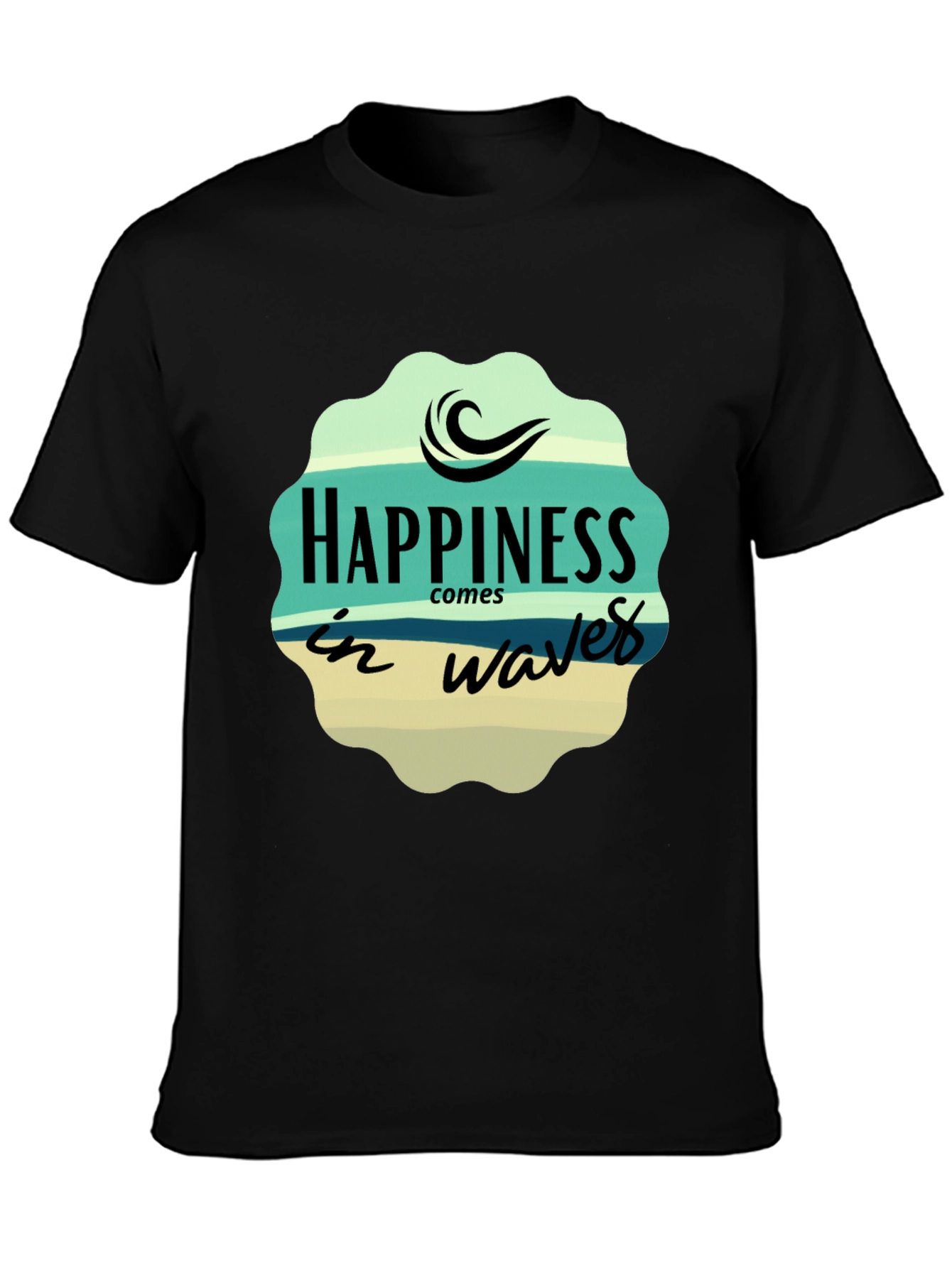 Happiness Comes in Waves Graphic T-Shirt