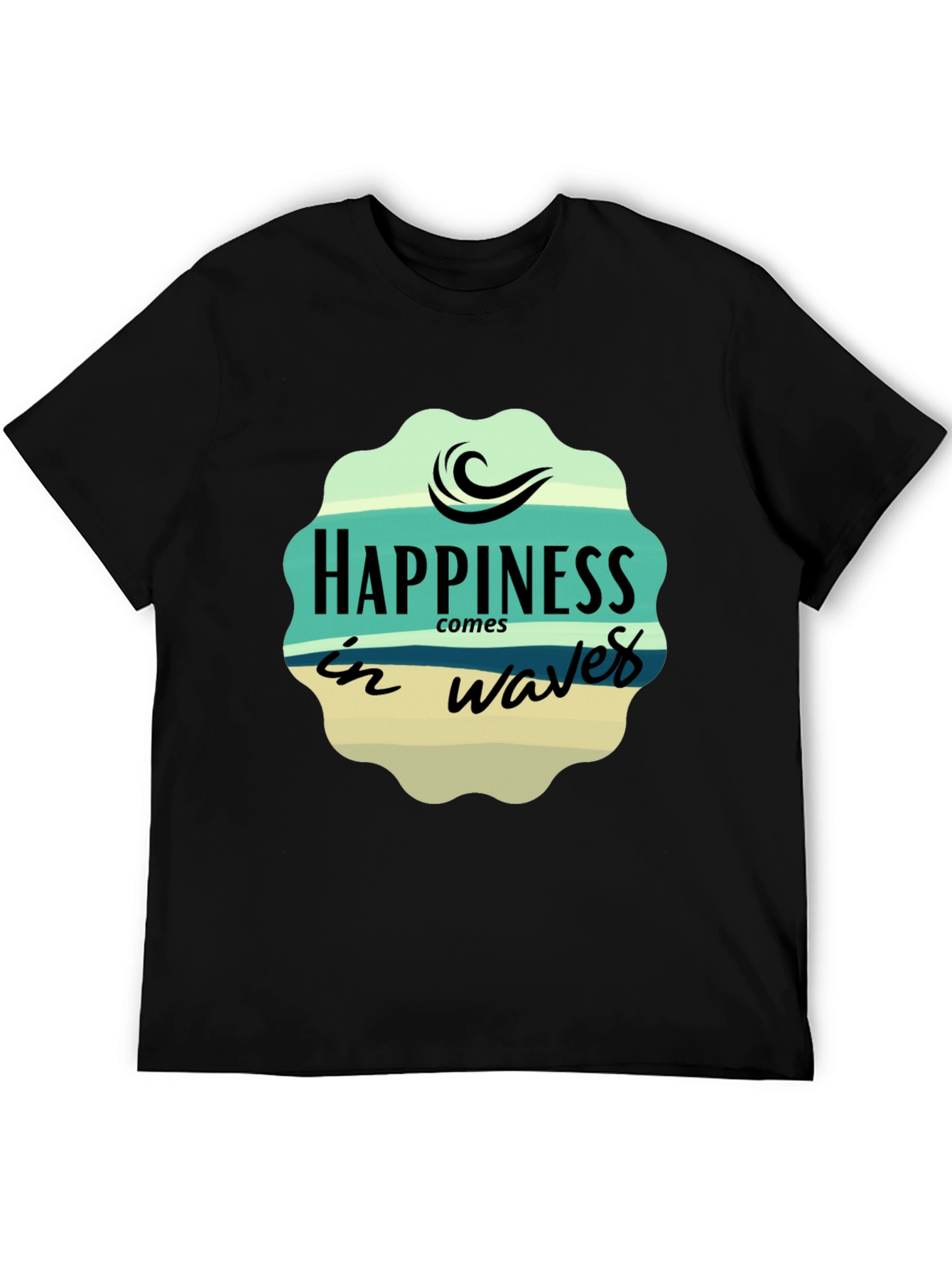 Happiness Comes in Waves Graphic T-Shirt