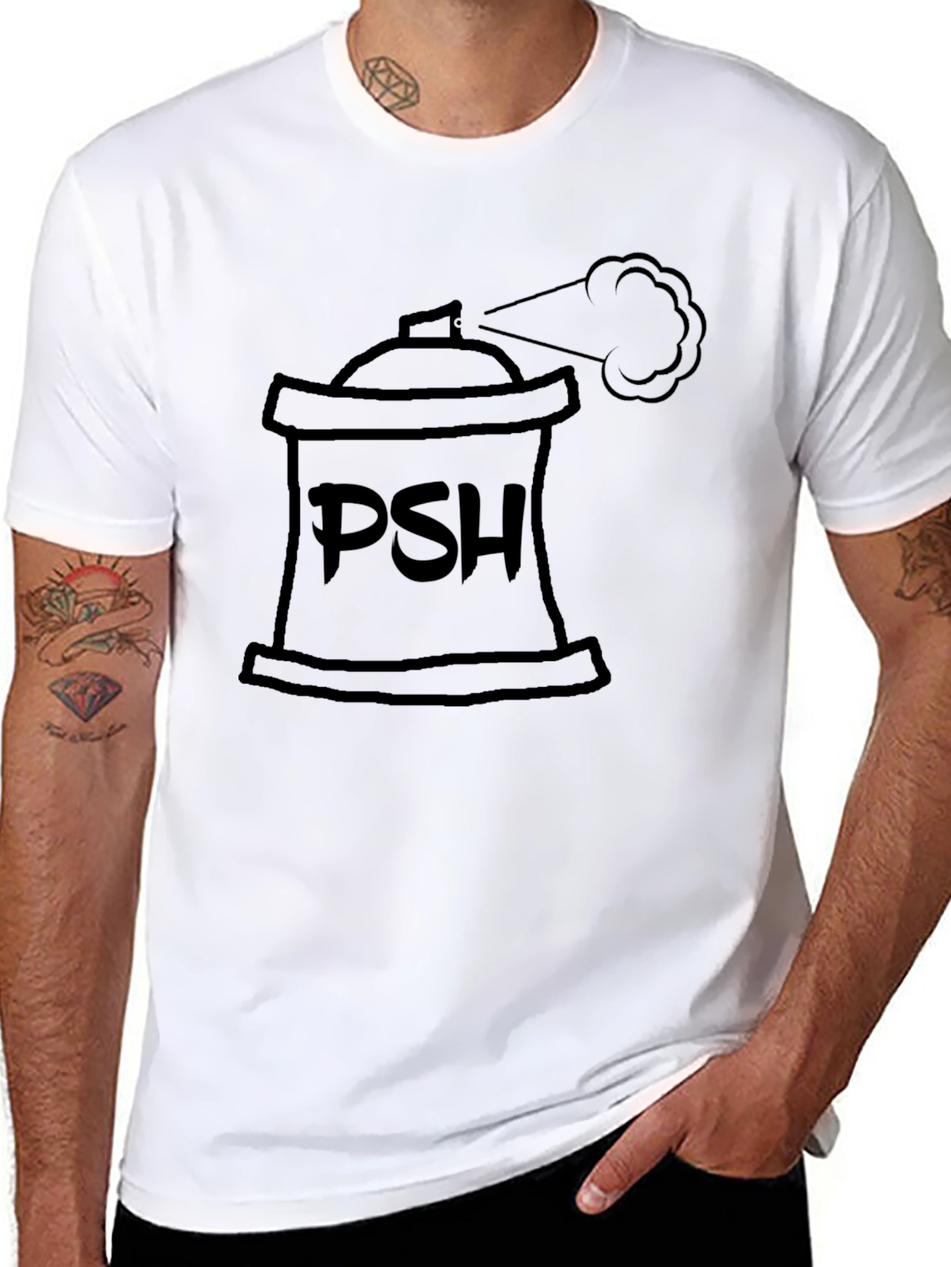 PSH Spray Can Black T-Shirt - Graphic Tee