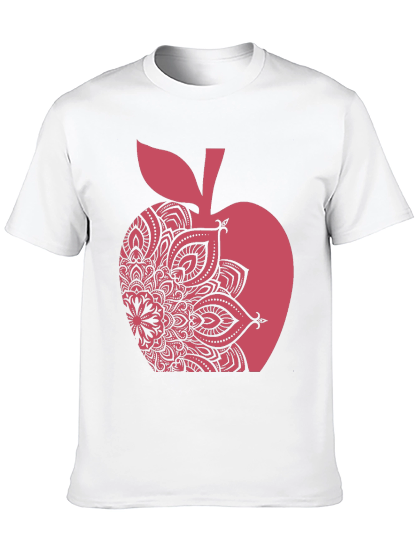 Apple Mandala Graphic Tee - Stylish Mens Black T-Shirt