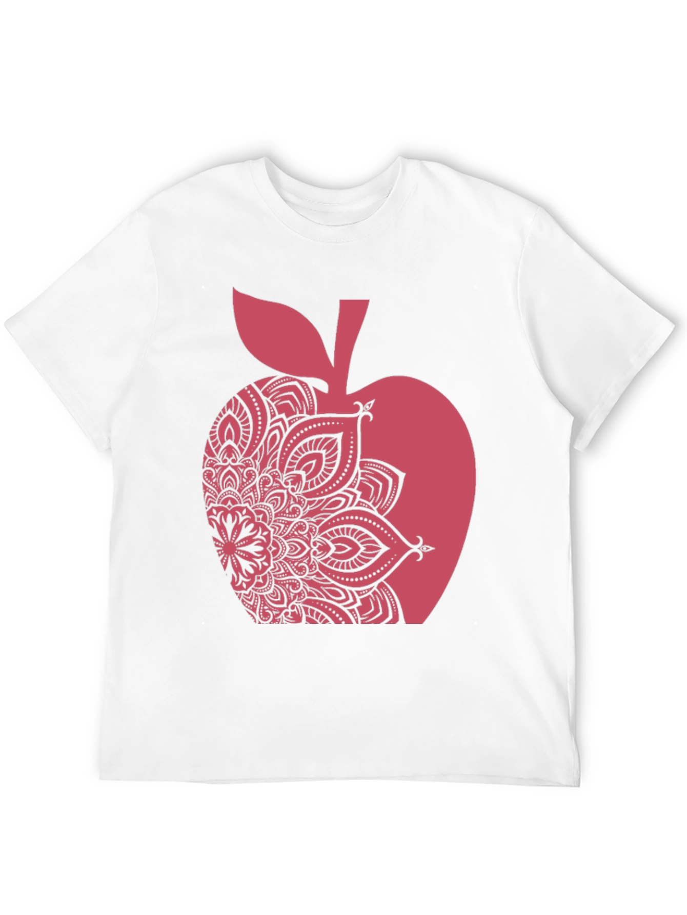 Apple Mandala Graphic Tee - Stylish Mens Black T-Shirt