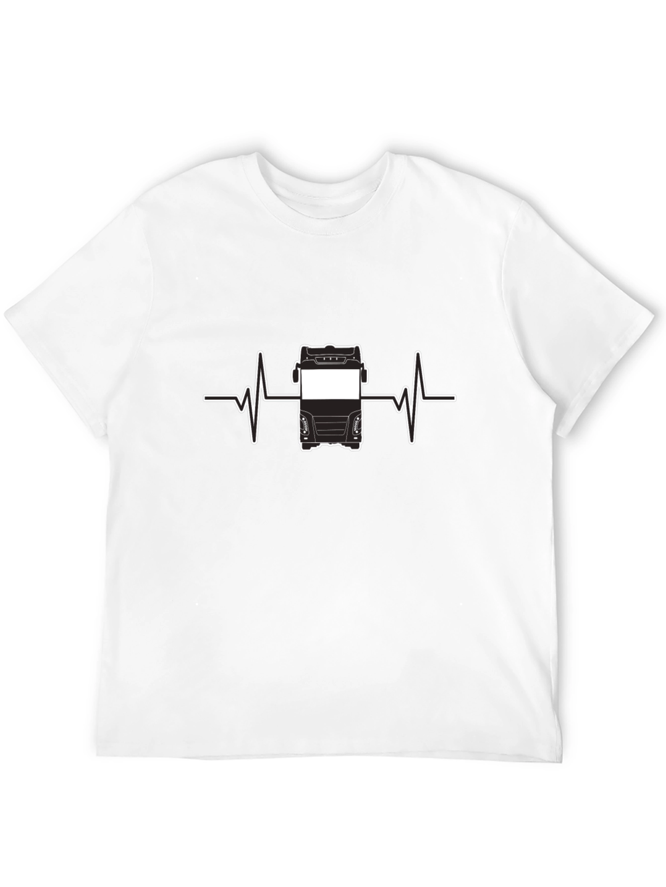 Truck Driver Heartbeat T-Shirt - Black