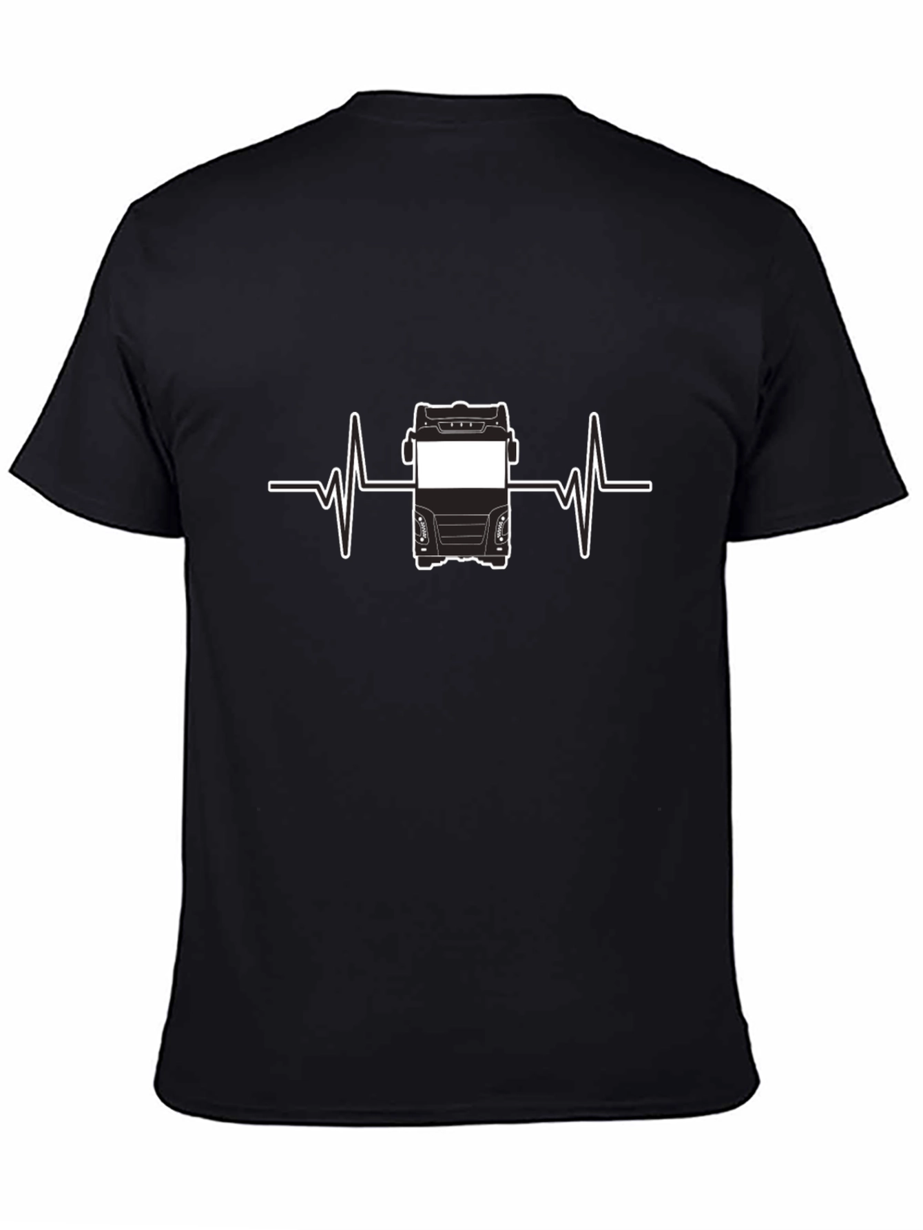 Truck Driver Heartbeat T-Shirt - Black