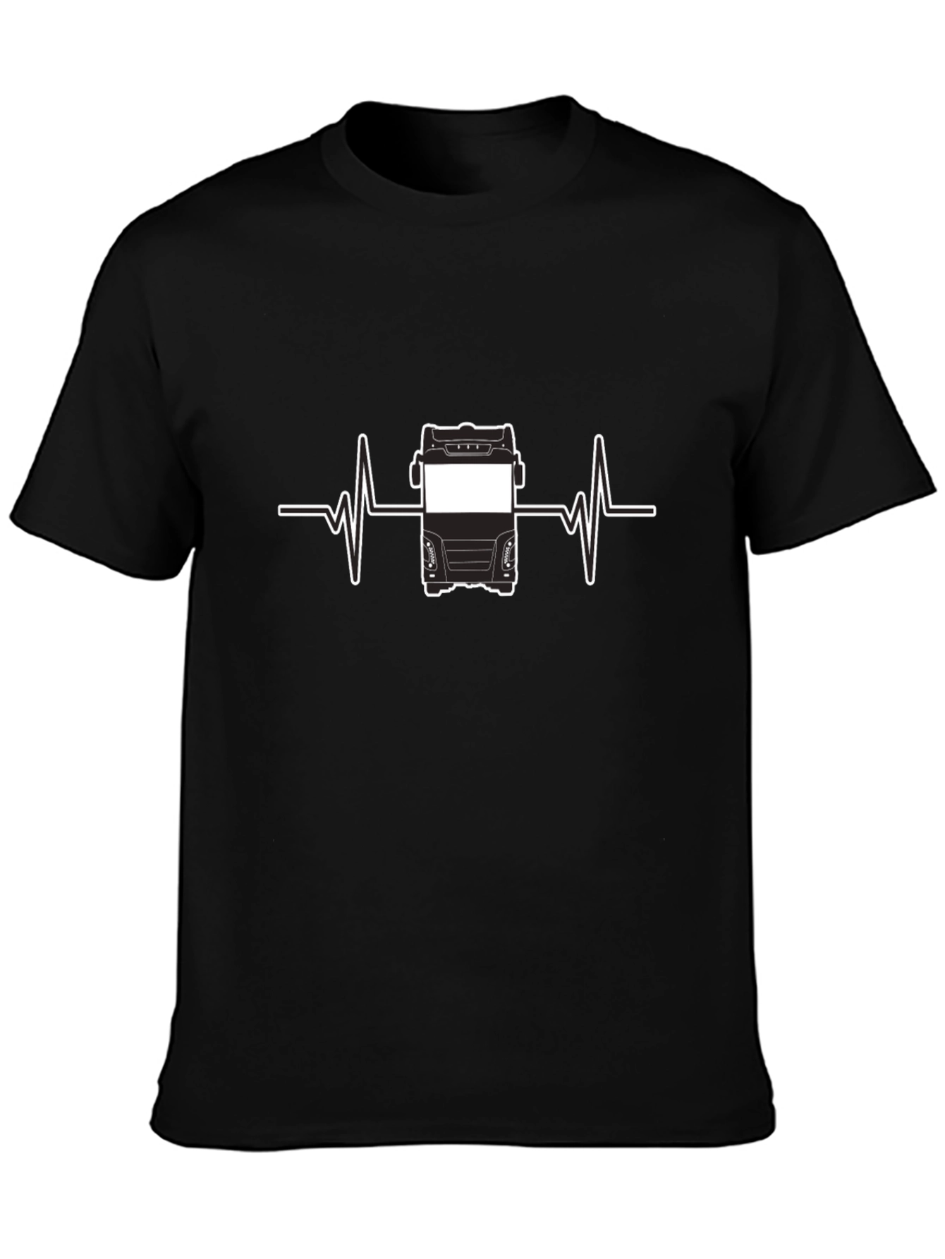 Truck Driver Heartbeat T-Shirt - Black
