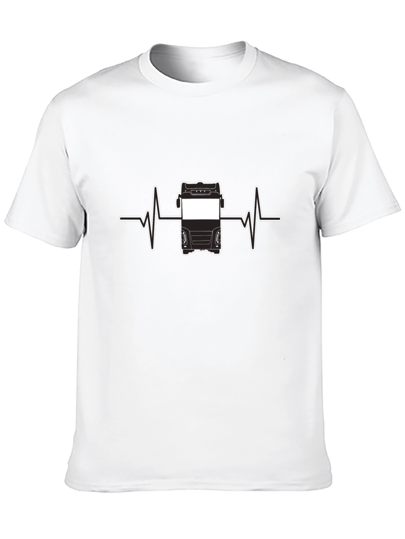 Truck Driver Heartbeat T-Shirt - Black