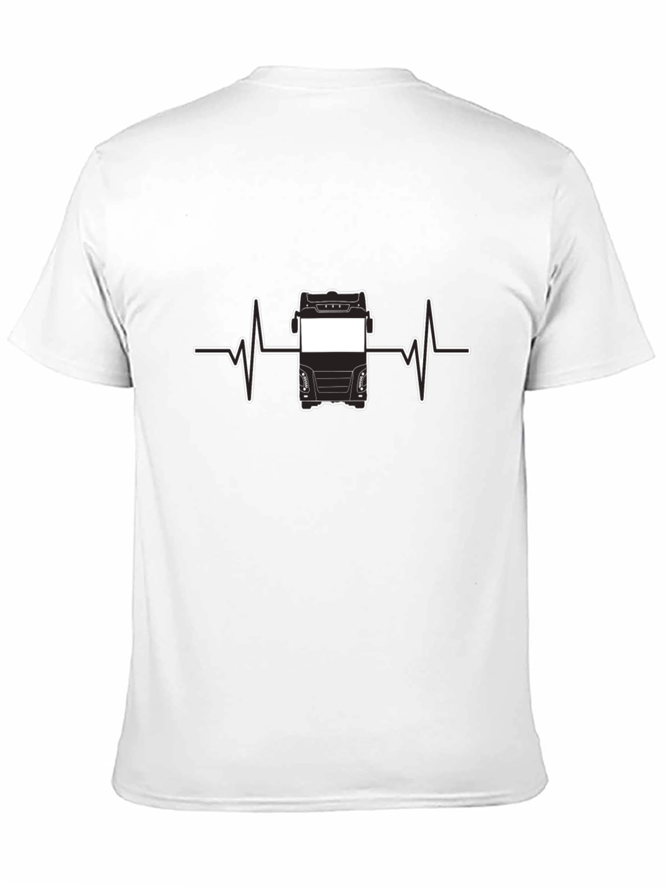 Truck Driver Heartbeat T-Shirt - Black