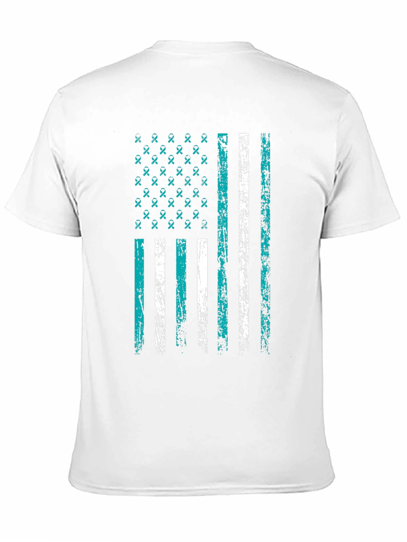 Teal Ribbon Flag Graphic T-Shirt