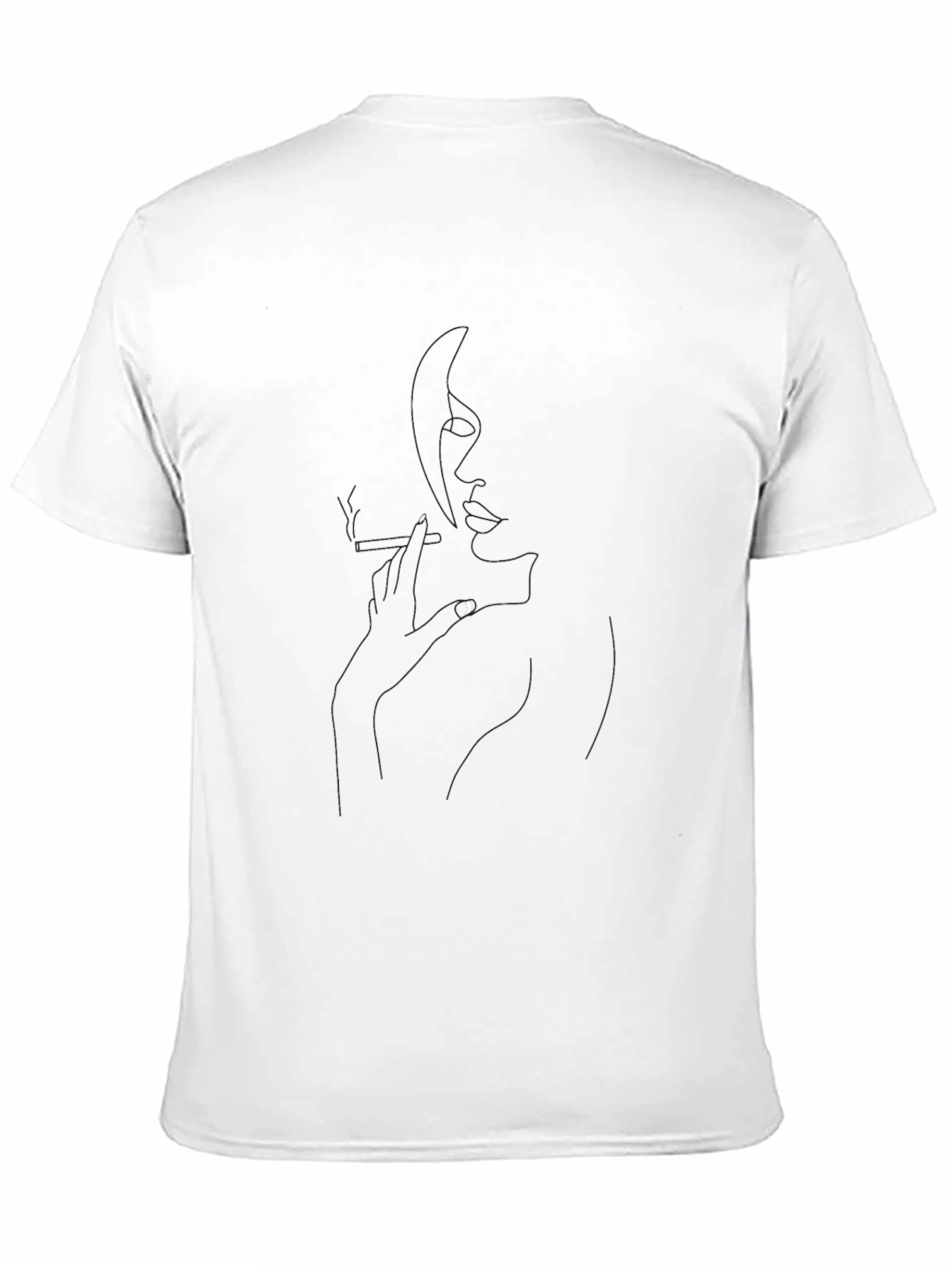 Minimalist Woman Smoking T-Shirt - Black