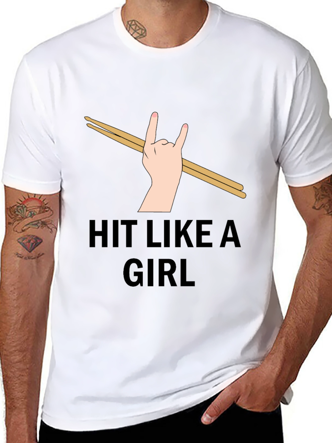 Hit Like a Girl Drummer T-Shirt