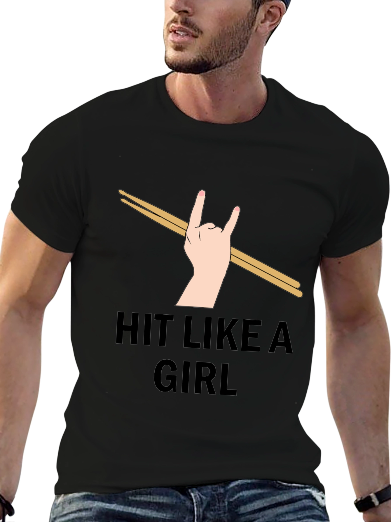 Hit Like a Girl Drummer T-Shirt