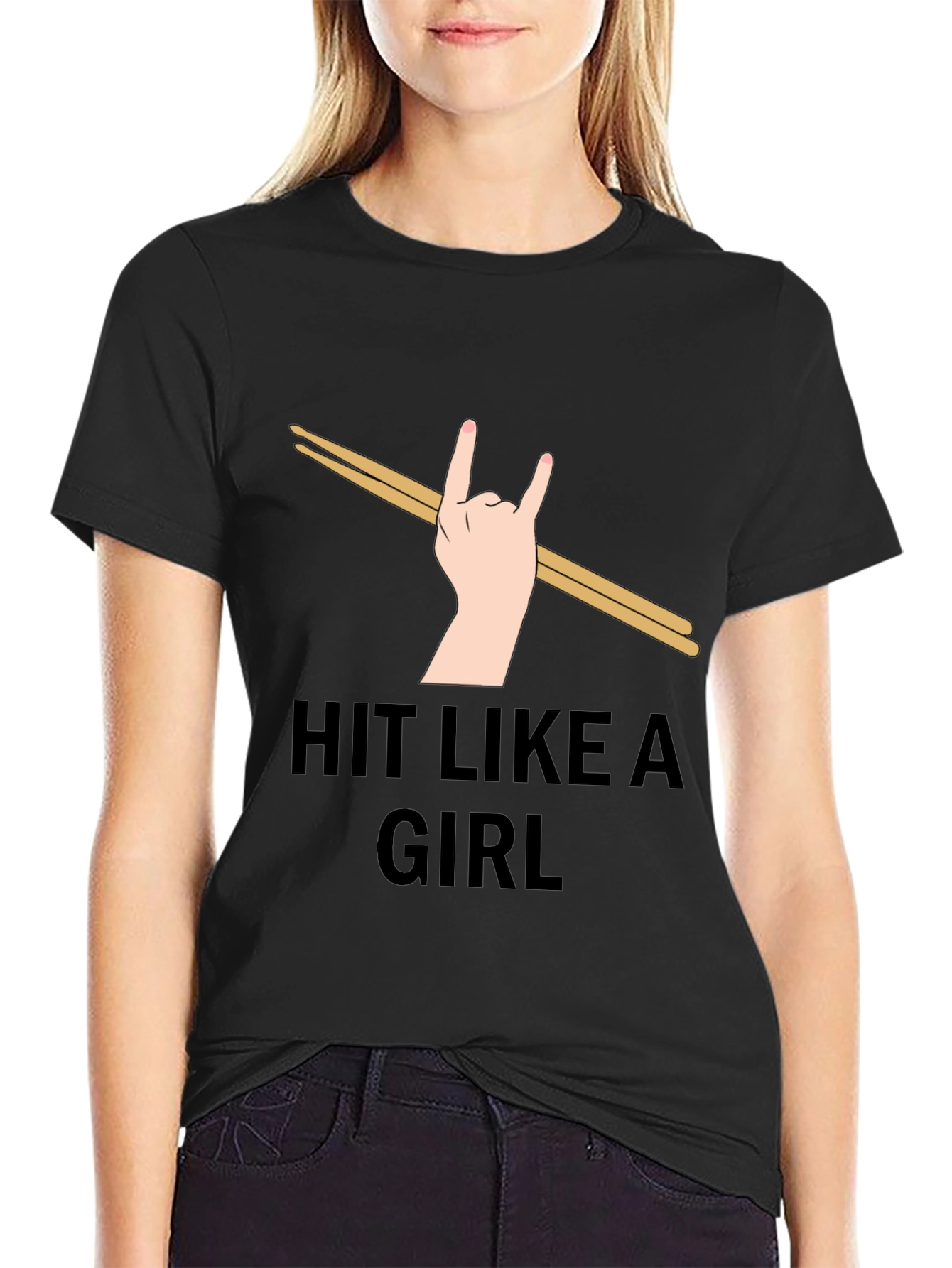Hit Like a Girl Drummer T-Shirt
